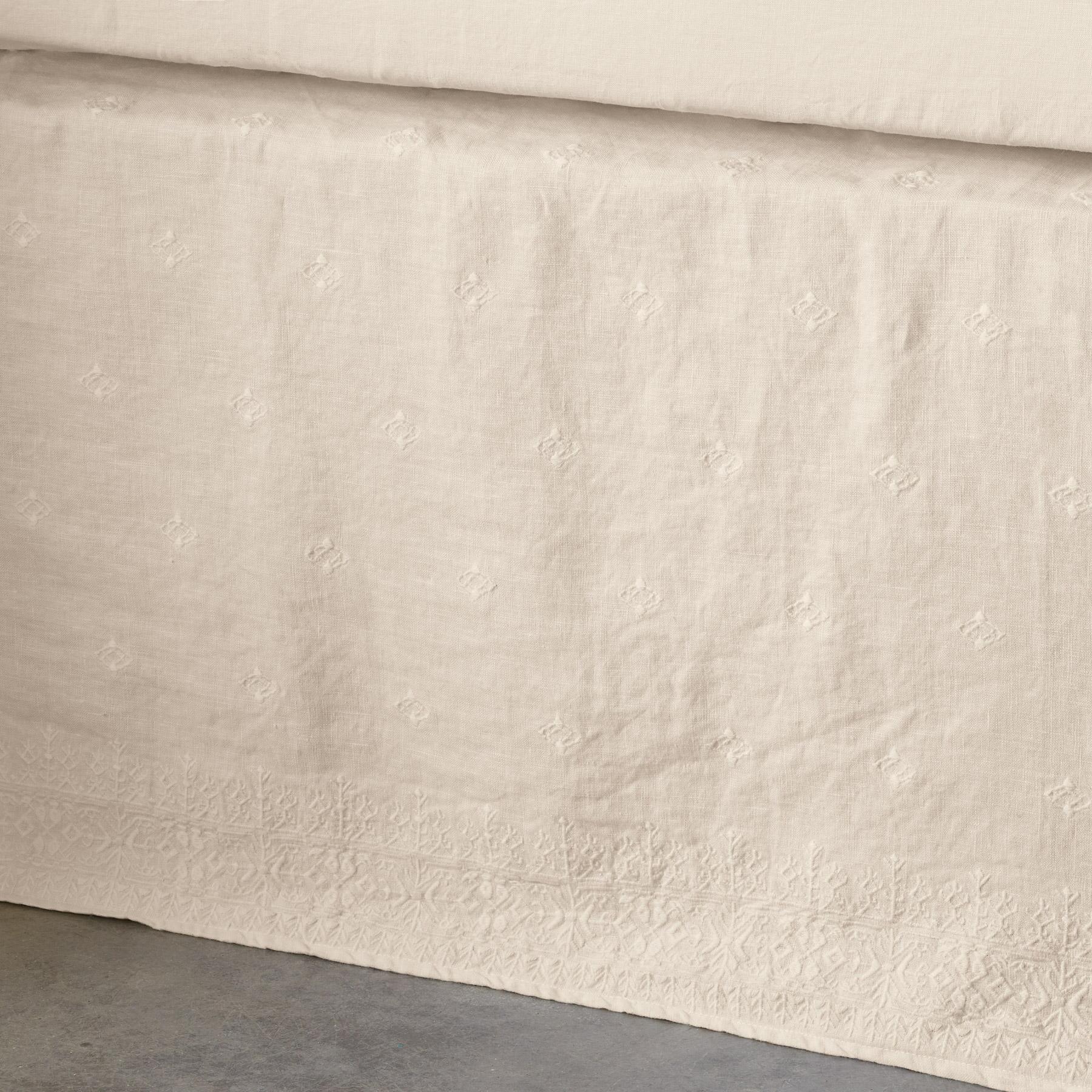 Gossamer Linen Embroidery Bedskirt