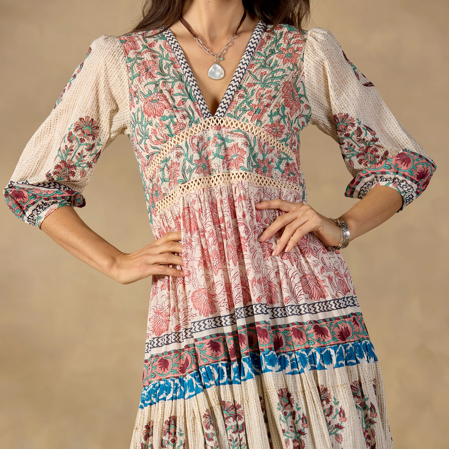 Peacock Flare Midi Dress