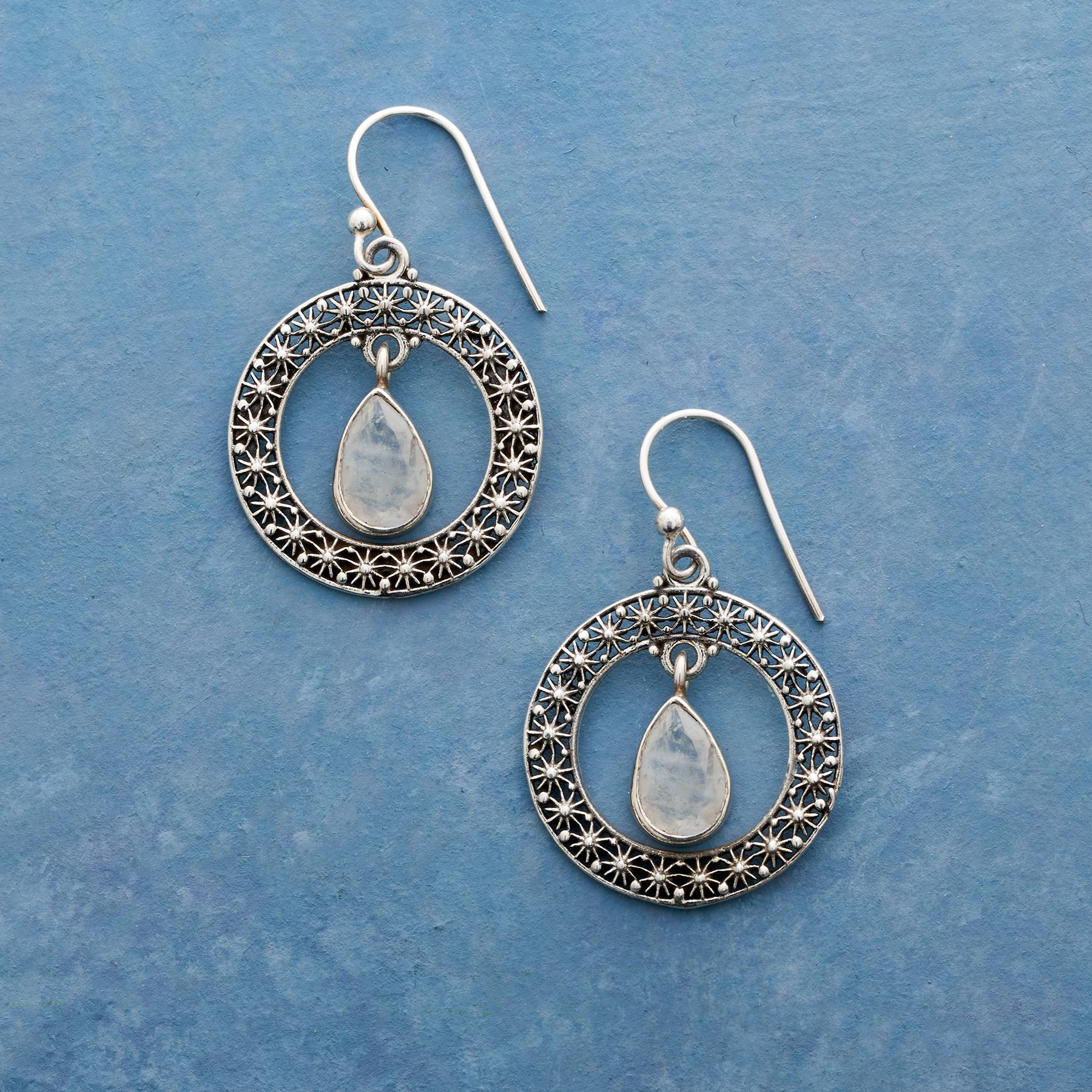 Moonstone And Starburst Earrings