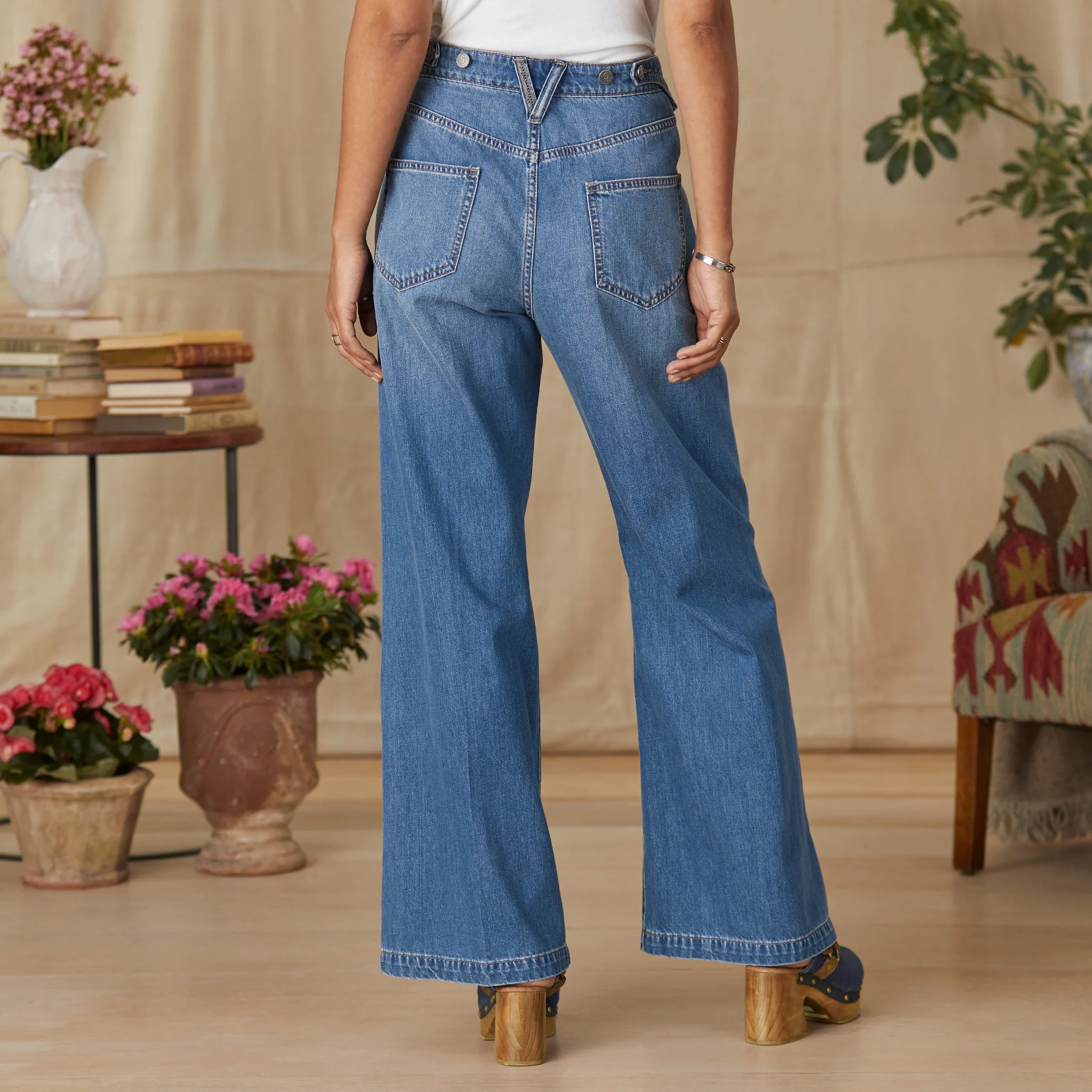 Coralie Wide-leg Denim Trousers