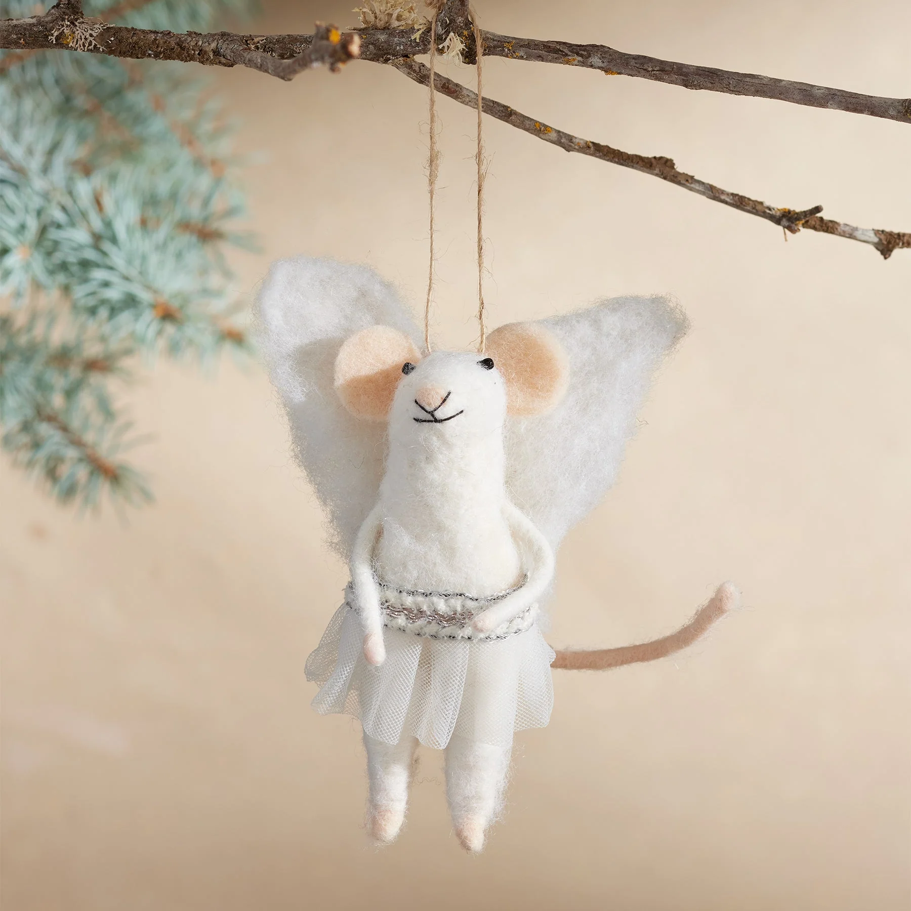 Joyous Mouse Angel Ornament
