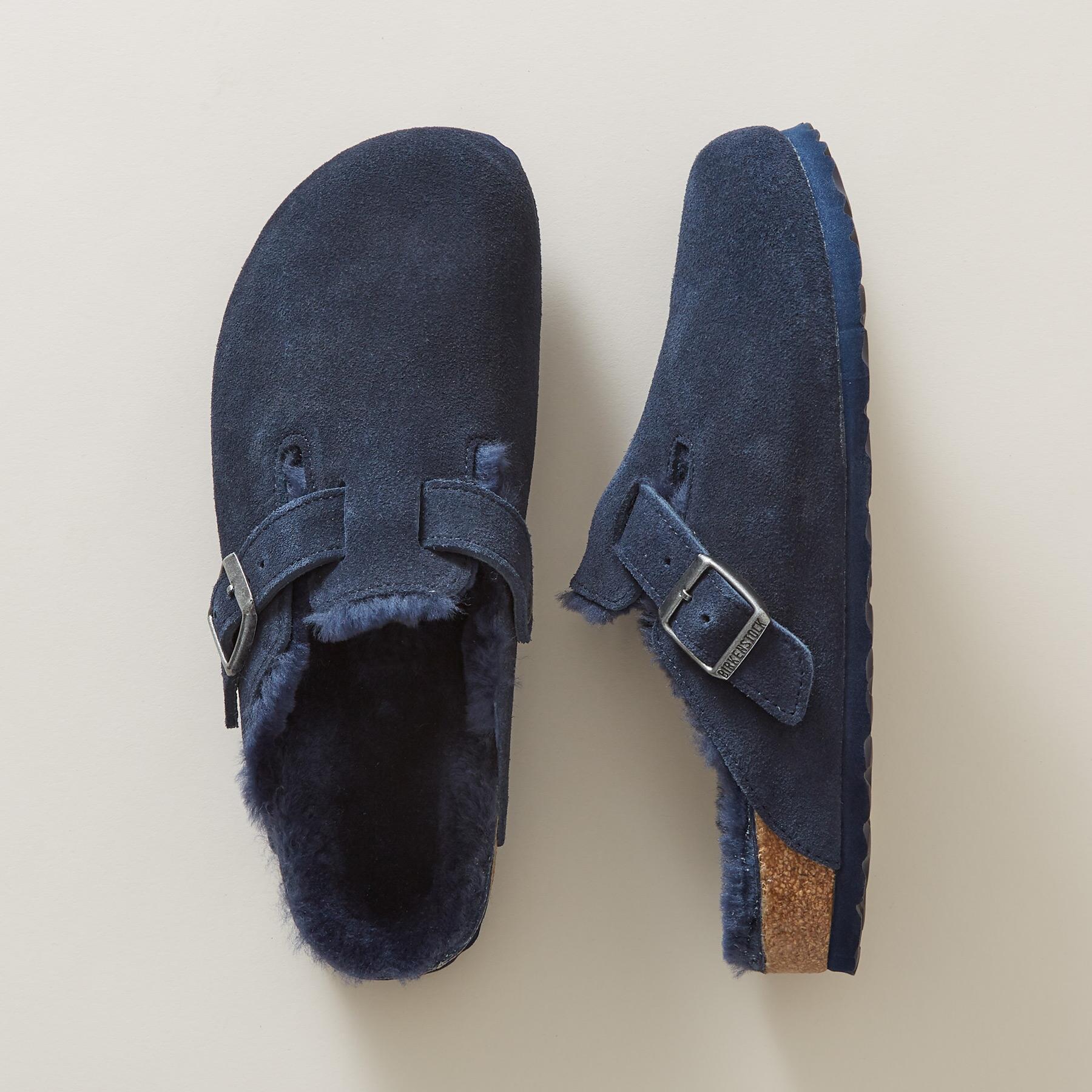 Boston Shearling Suede Mules