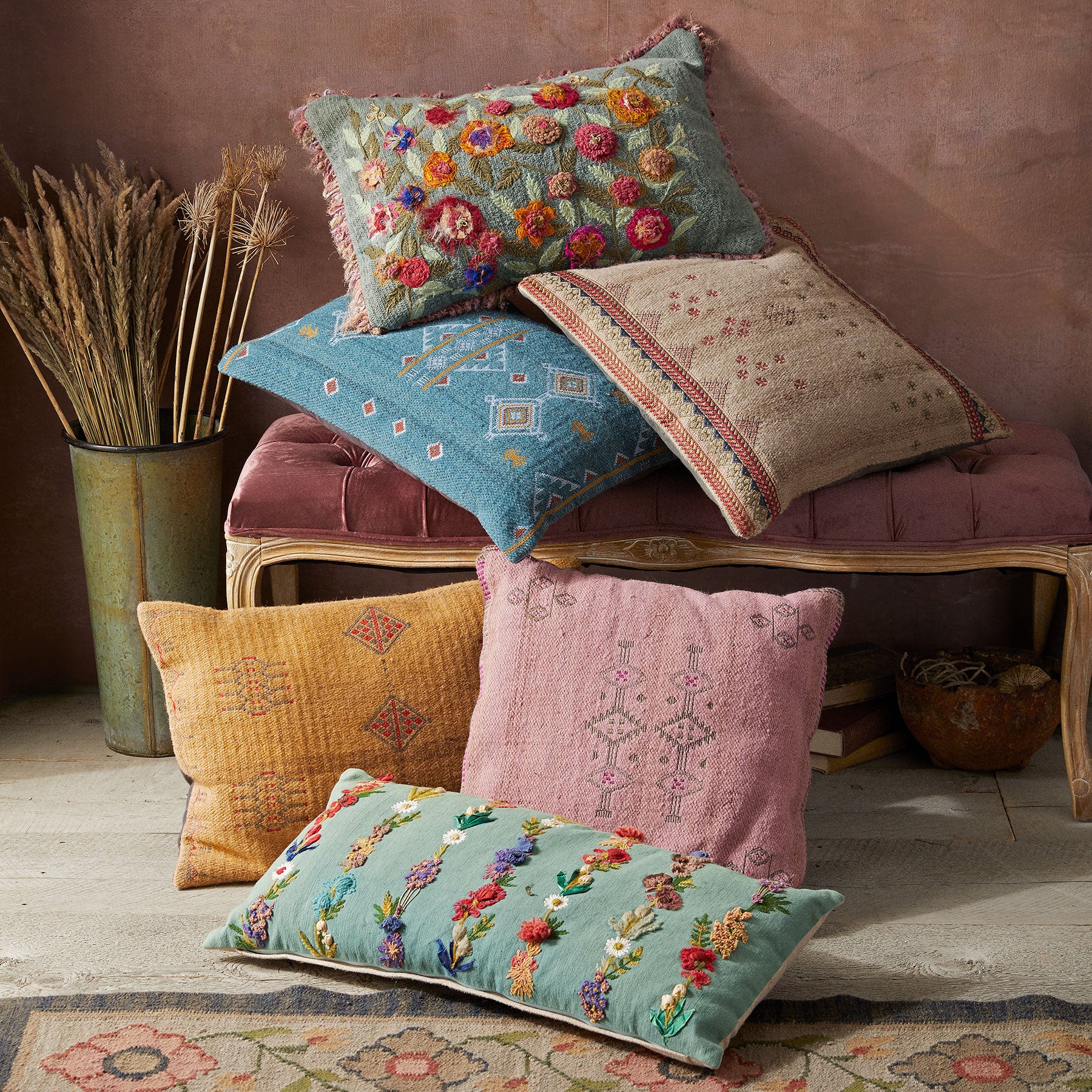 Sunset Ridge Gold Bolster Pillow