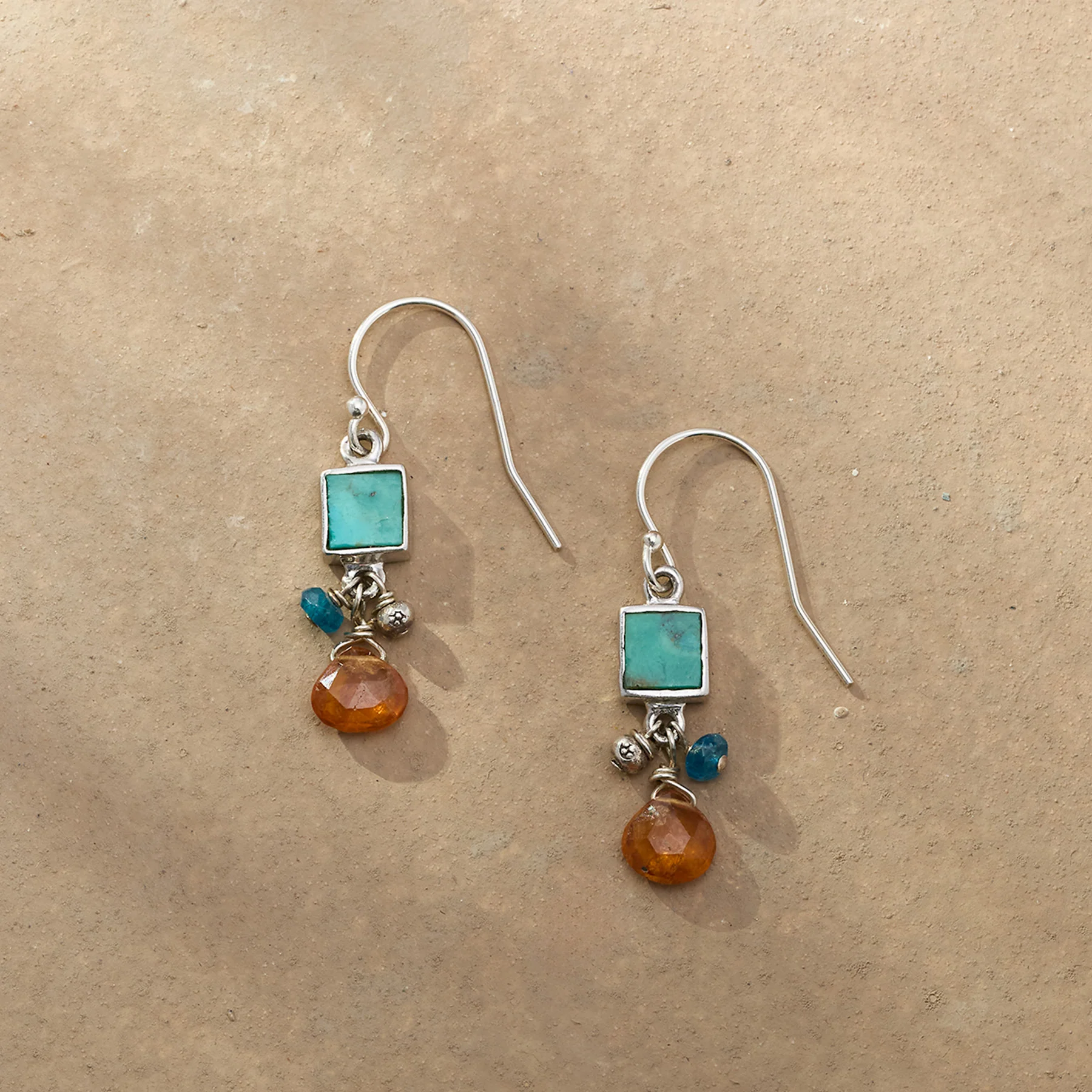 Hessonite Heart Earrings