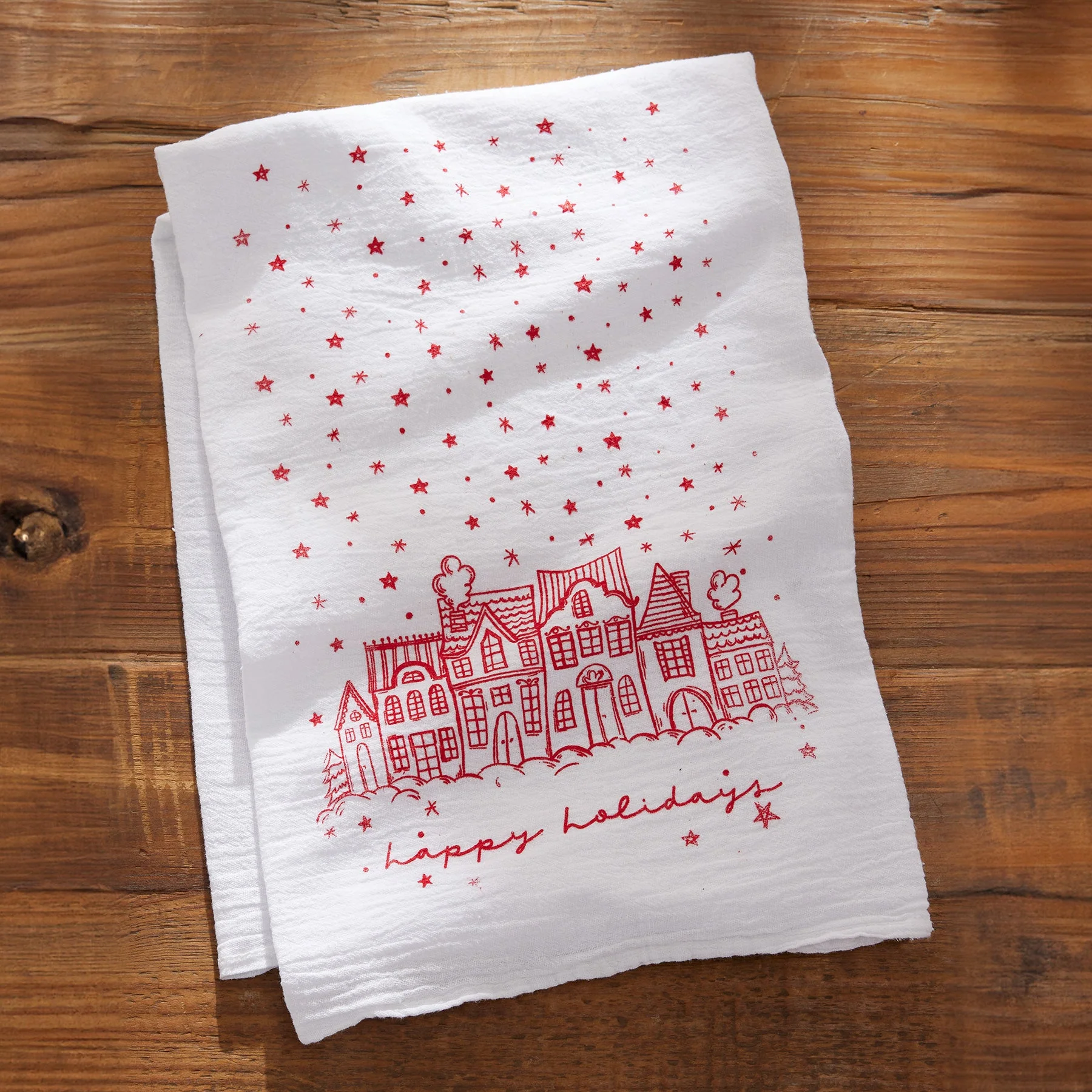 Happy Holidays Tea Towel