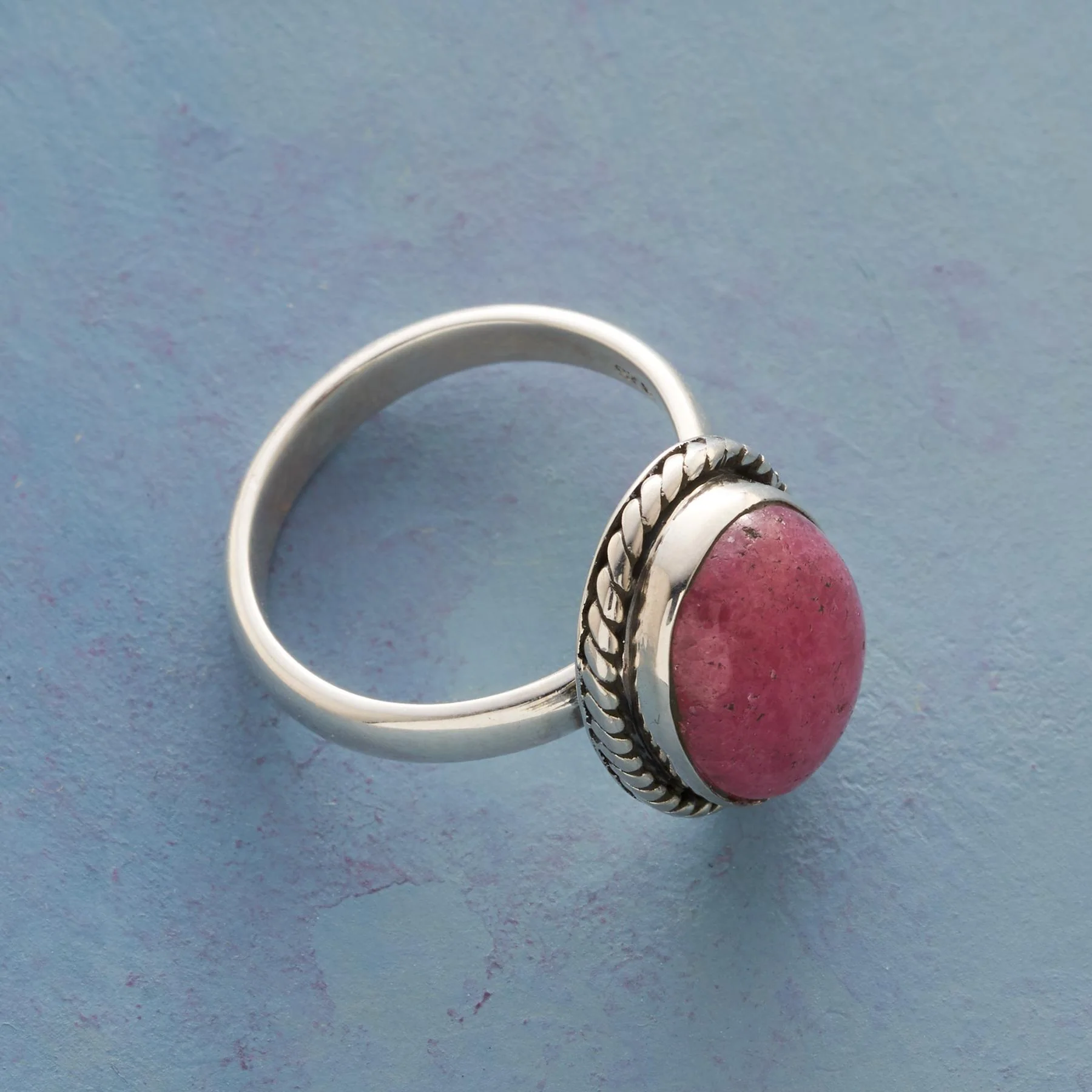 Rope Around Rhodonite Ring