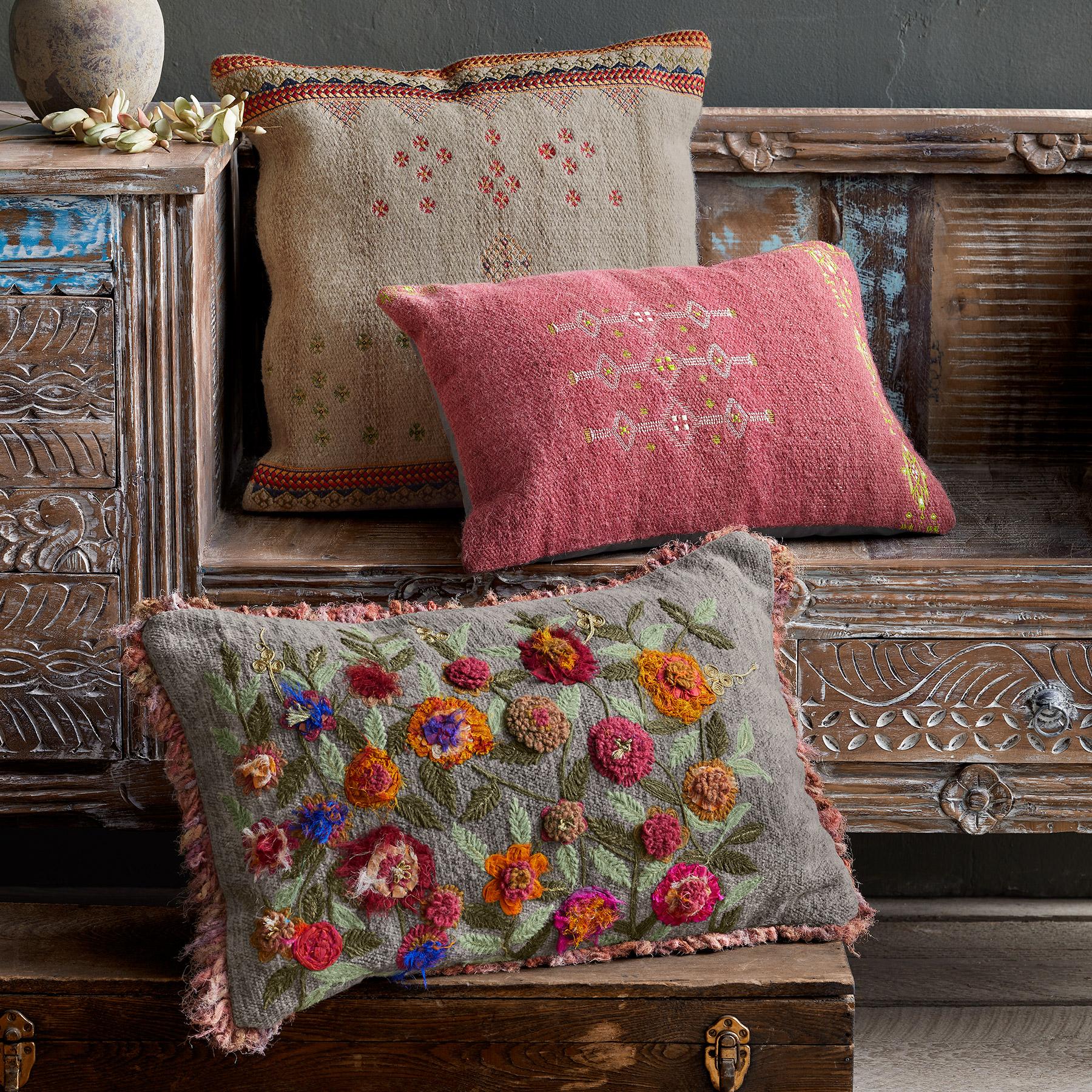 Sunset Ridge Red Bolster Pillow