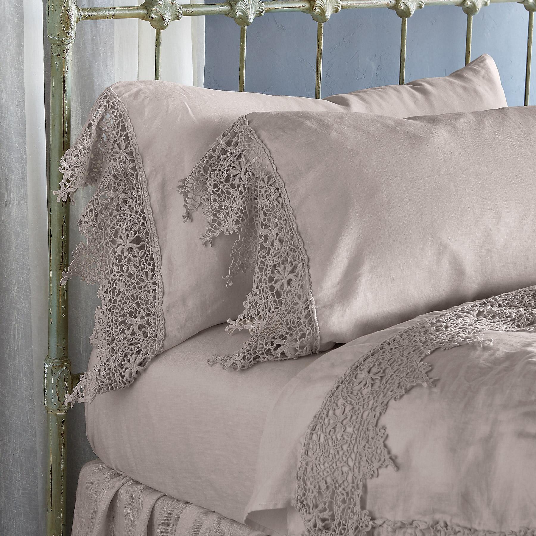 Gossamer Linen Lace Pillowcase