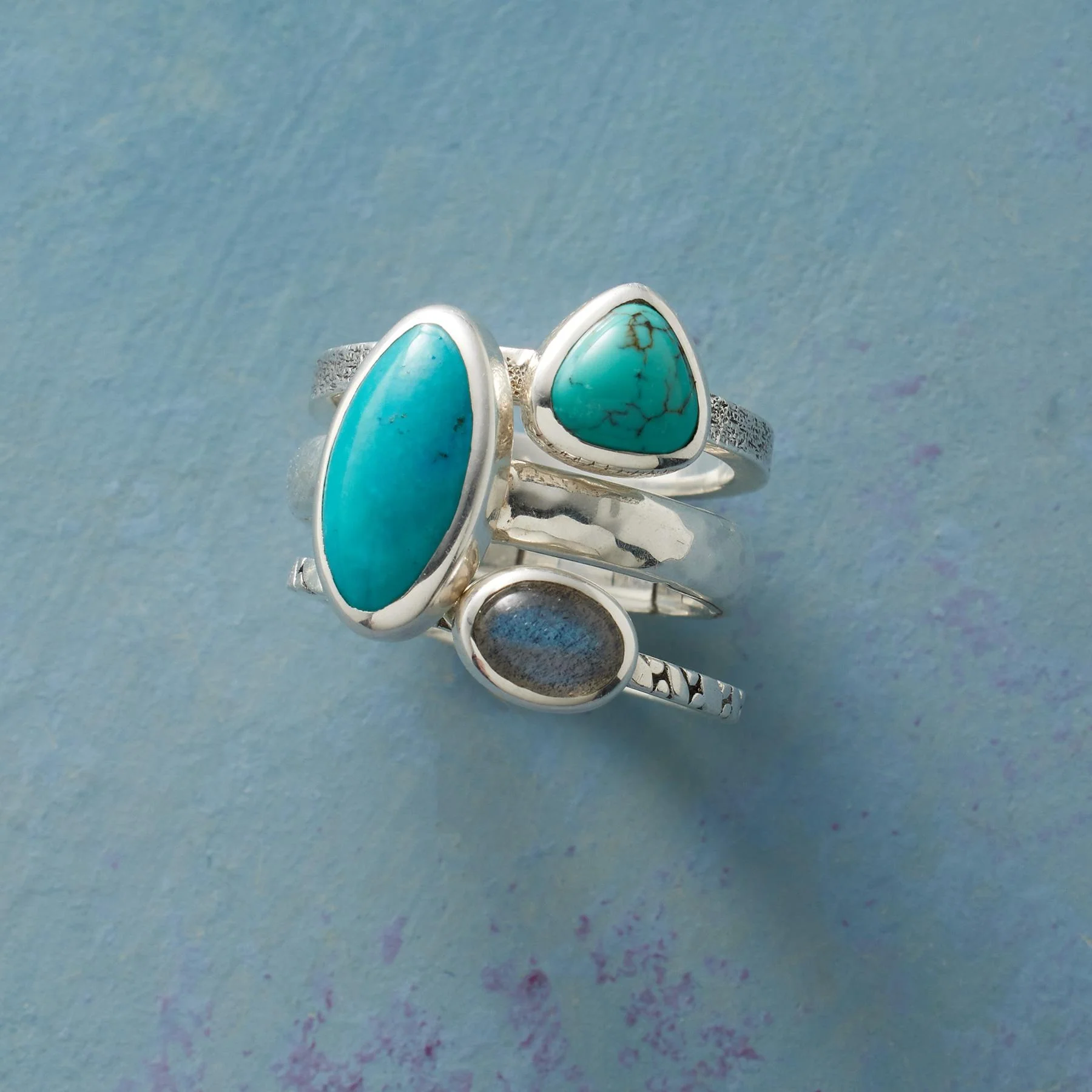 Study In Blues Ring Set