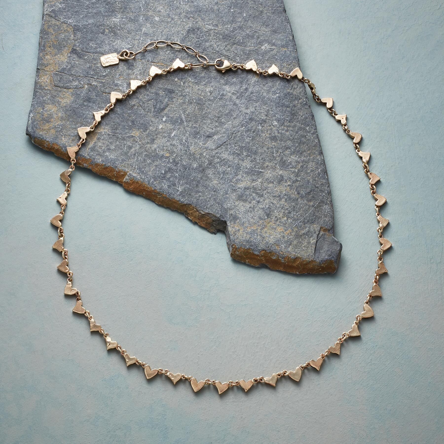 14Kt Yellow Chain Of Hearts Necklace