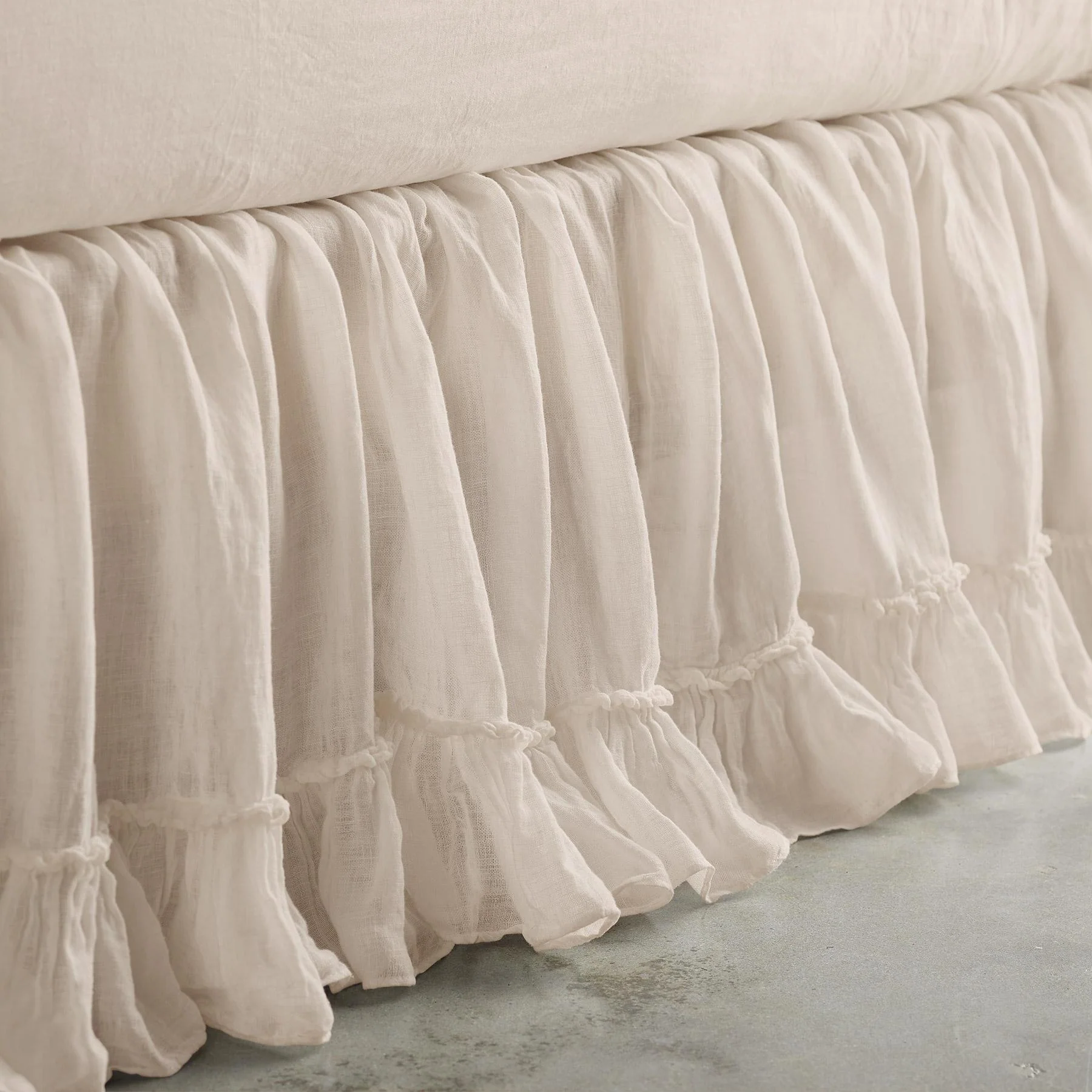 Gossamer Linen Ruffle Bedskirt