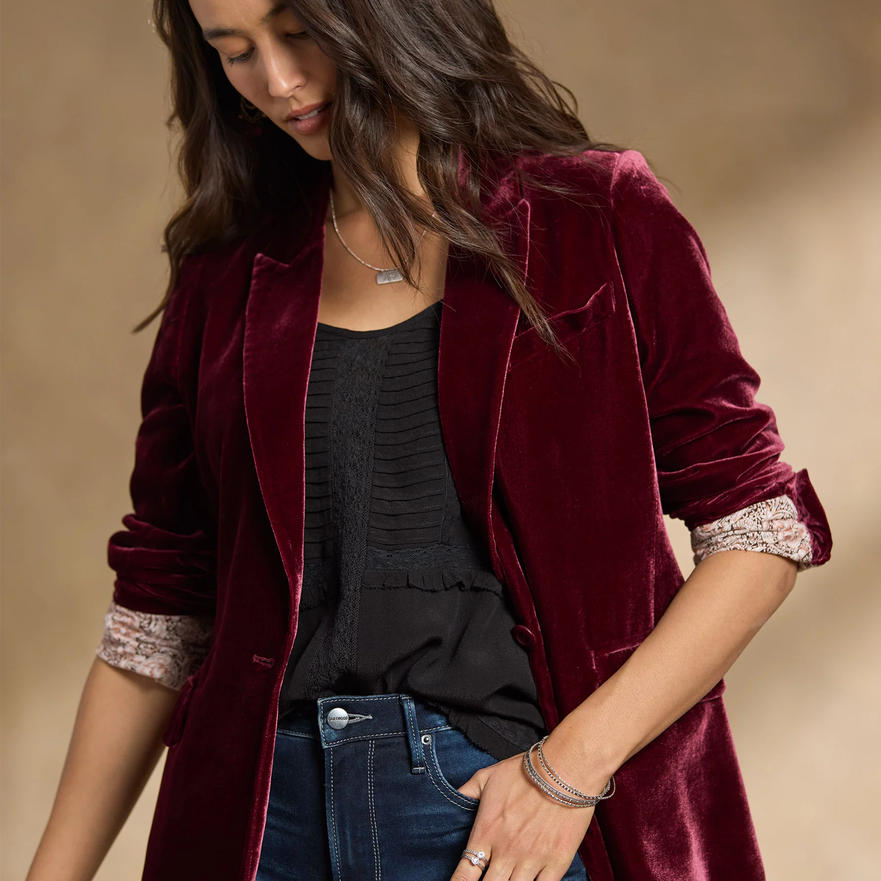 Ravell Velvet Blazer, Petite
