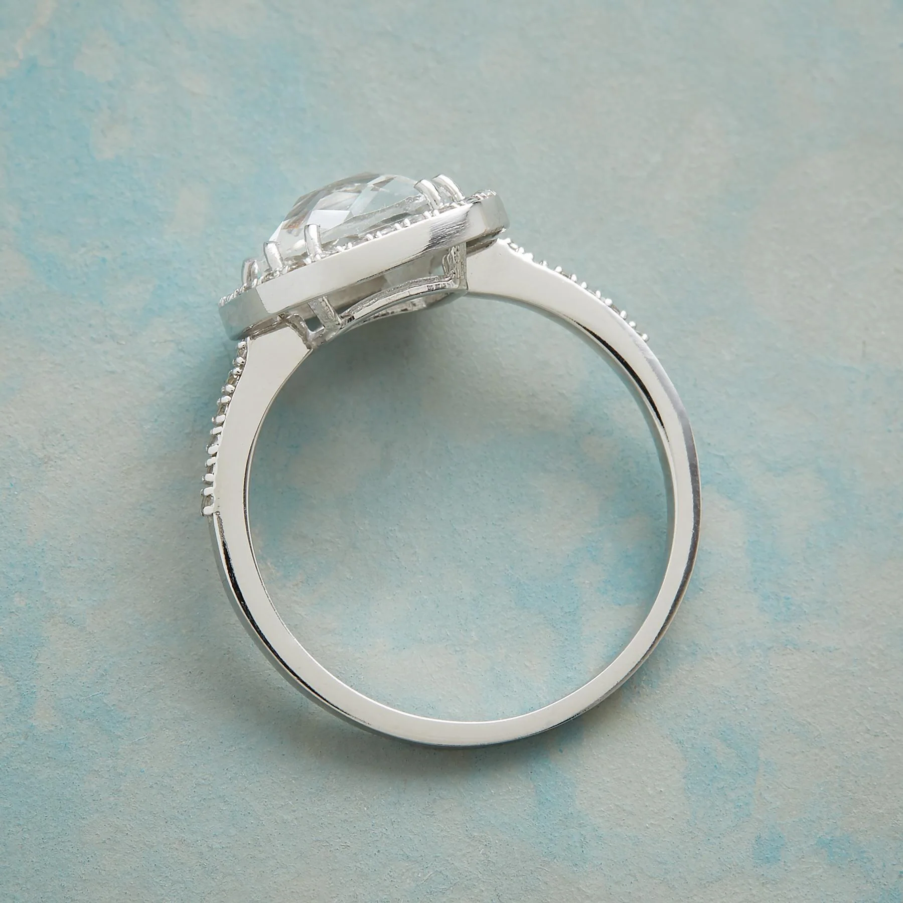 Harlequin White Topaz Ring