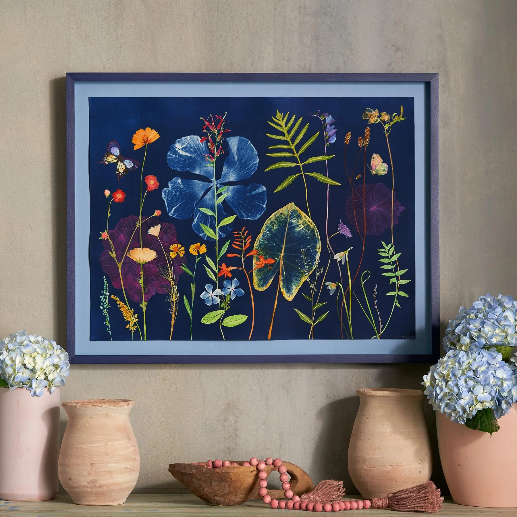 Leaves, Snowdrop, Hibiscus Painting