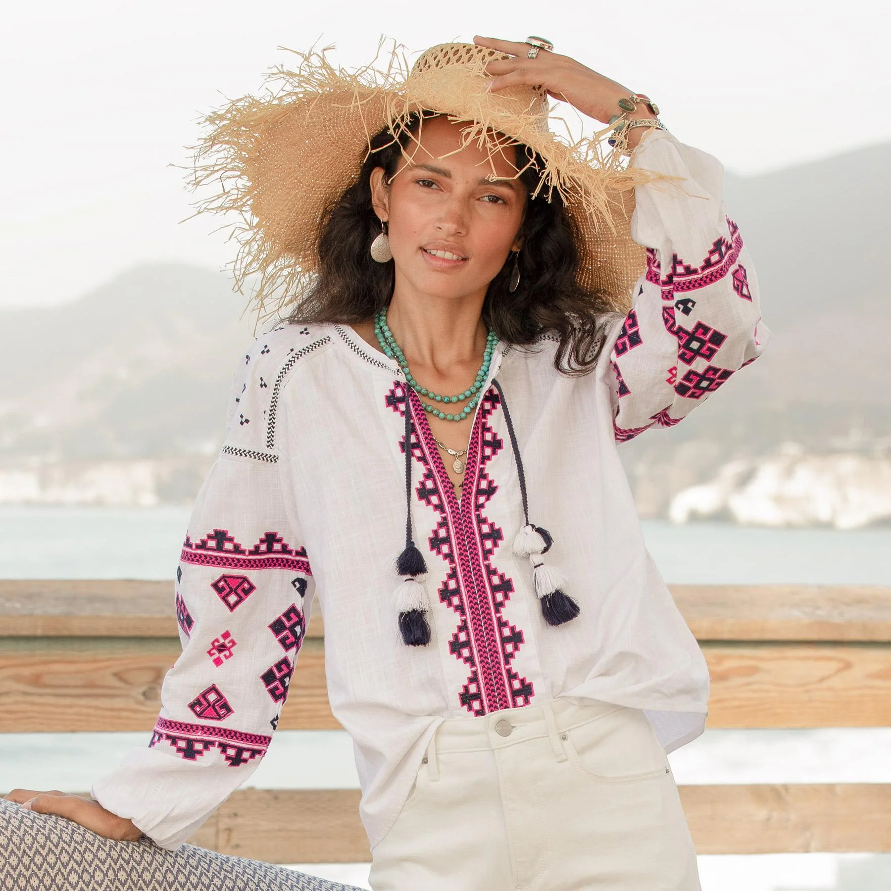 Delphi Embroidered Top