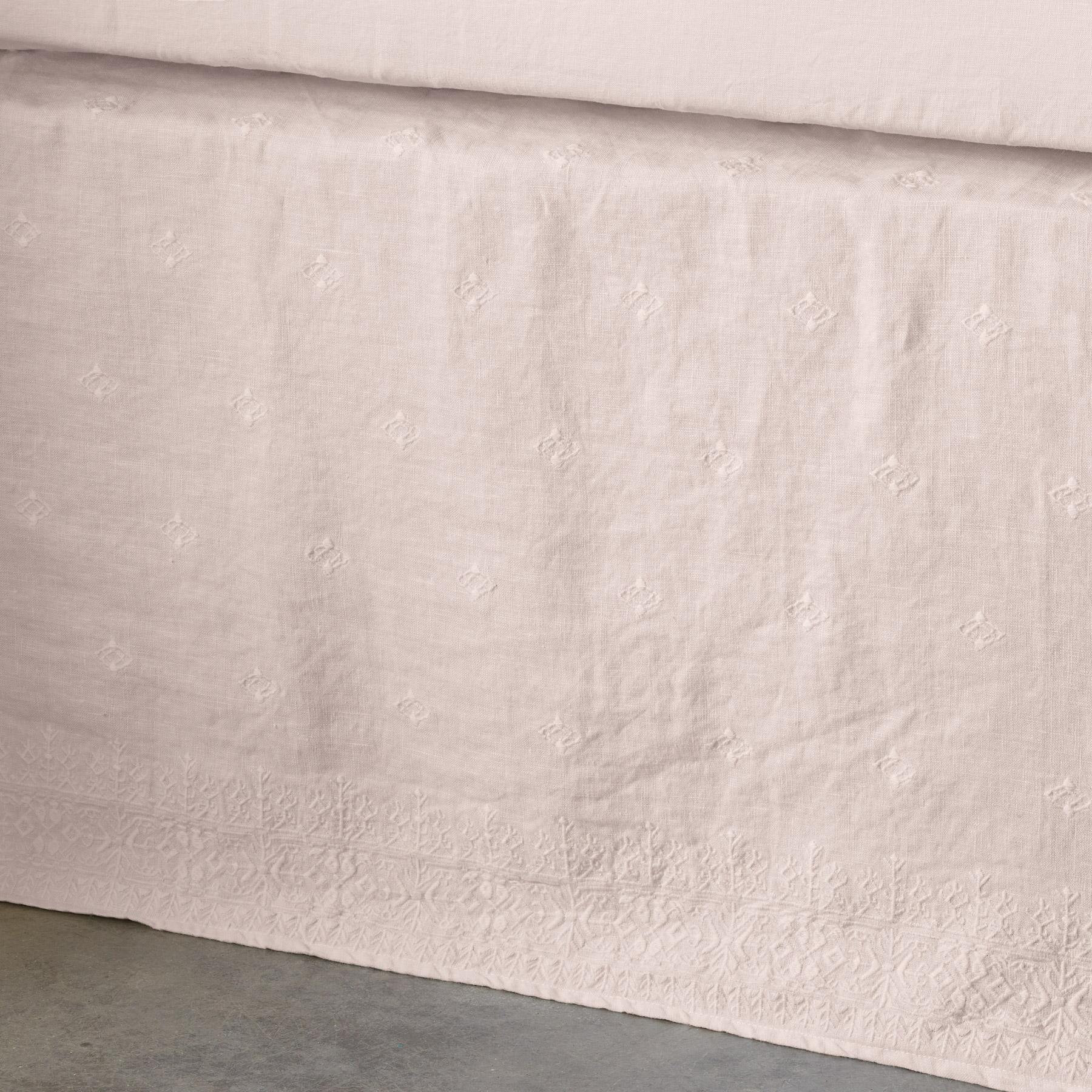 Gossamer Linen Embroidery Bedskirt