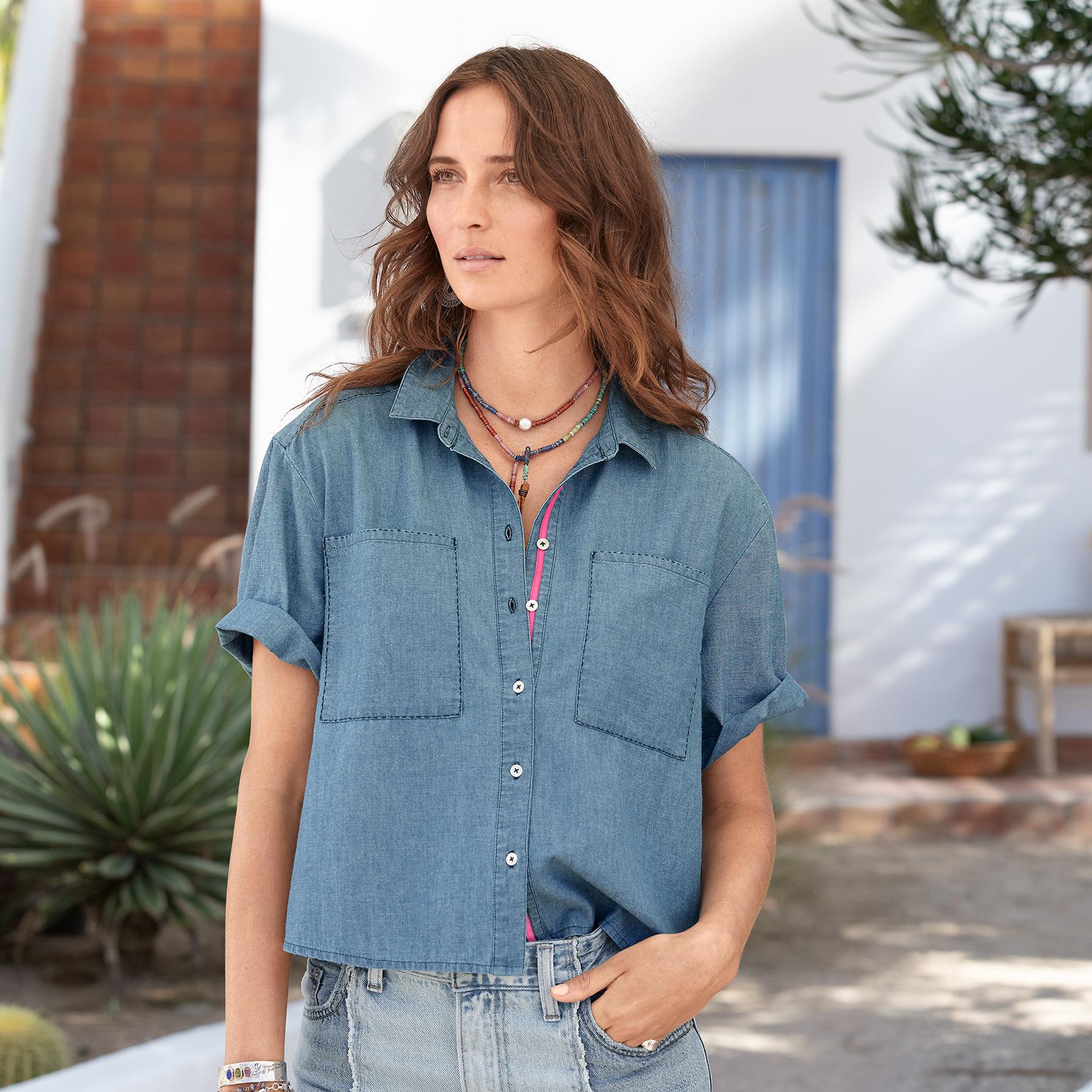 Mara Chambray Camp Shirt