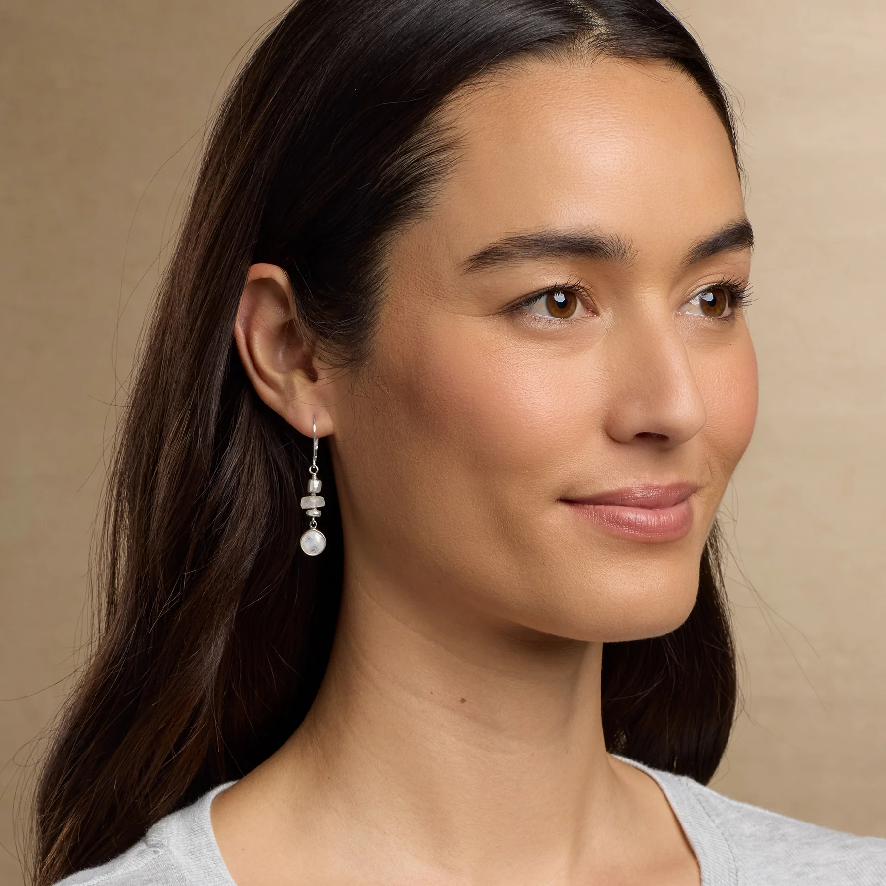 Crystal Ball Moonstone Earrings