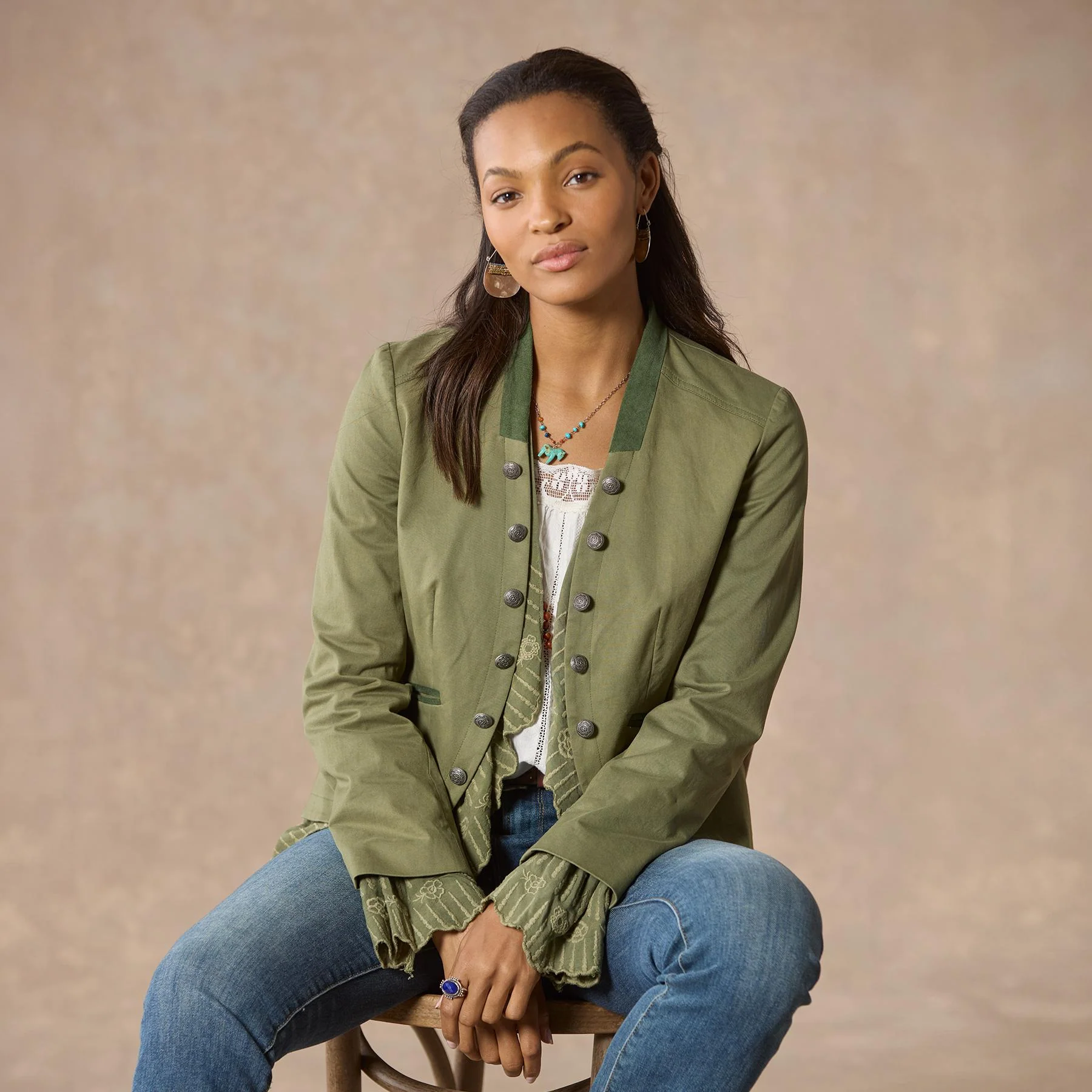 Caroline Ruffle Jacket, Petite