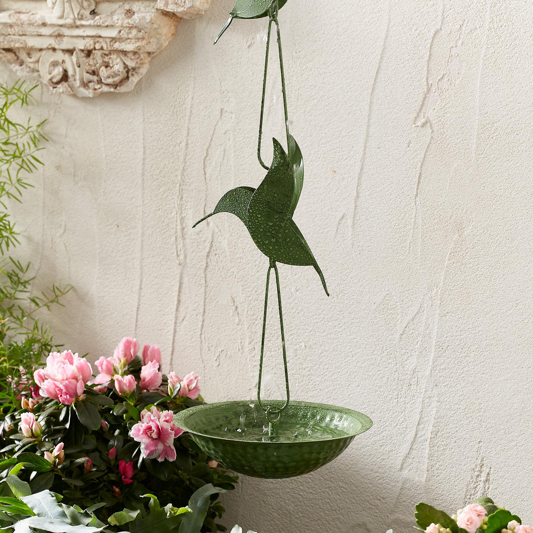 Happy Hummingbird Rain Chain 