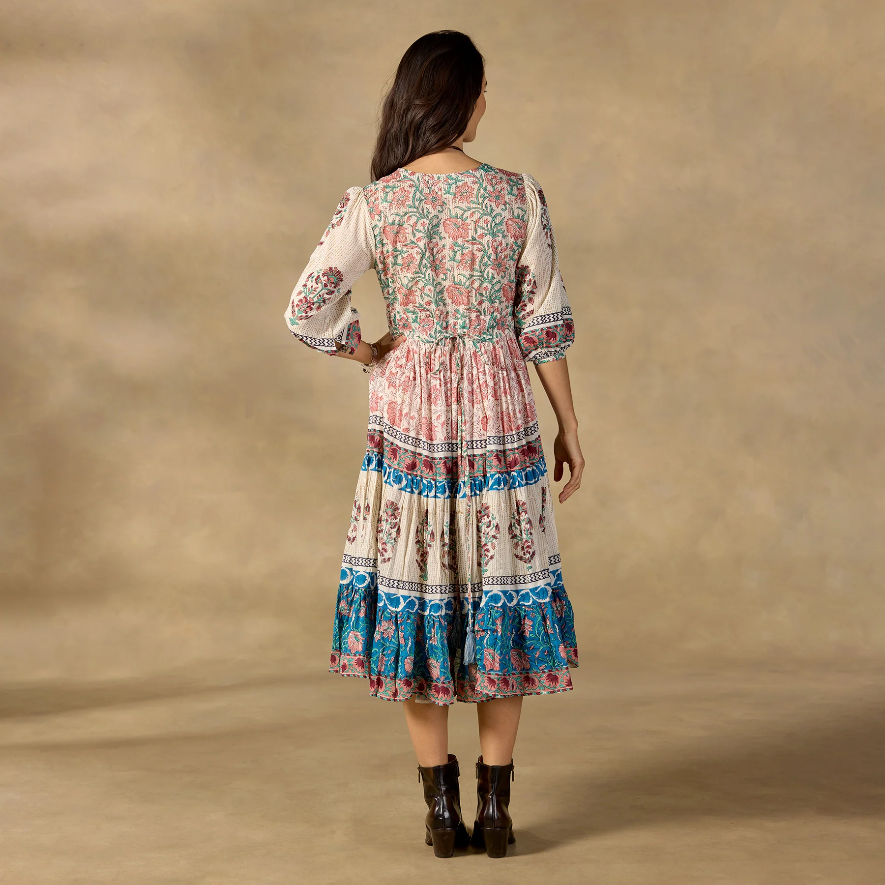 Peacock Flare Midi Dress