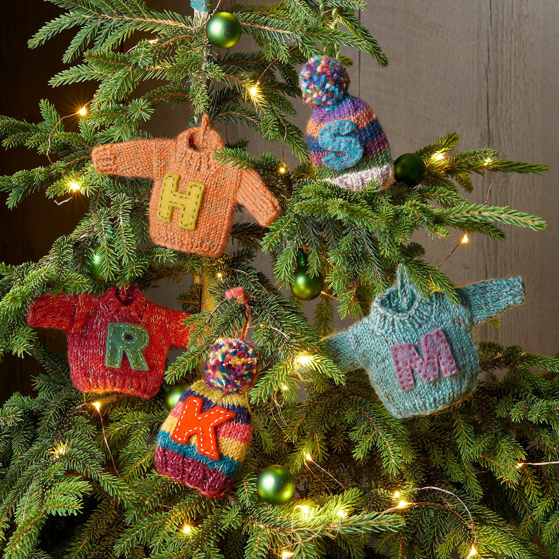 Striped Initial Hat Ornament