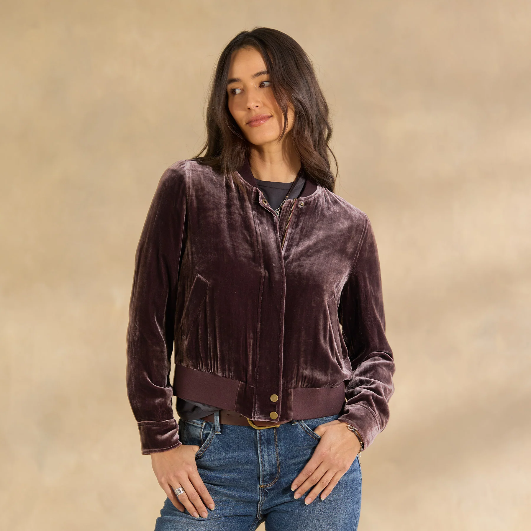 Carina Velvet Bomber, Petite