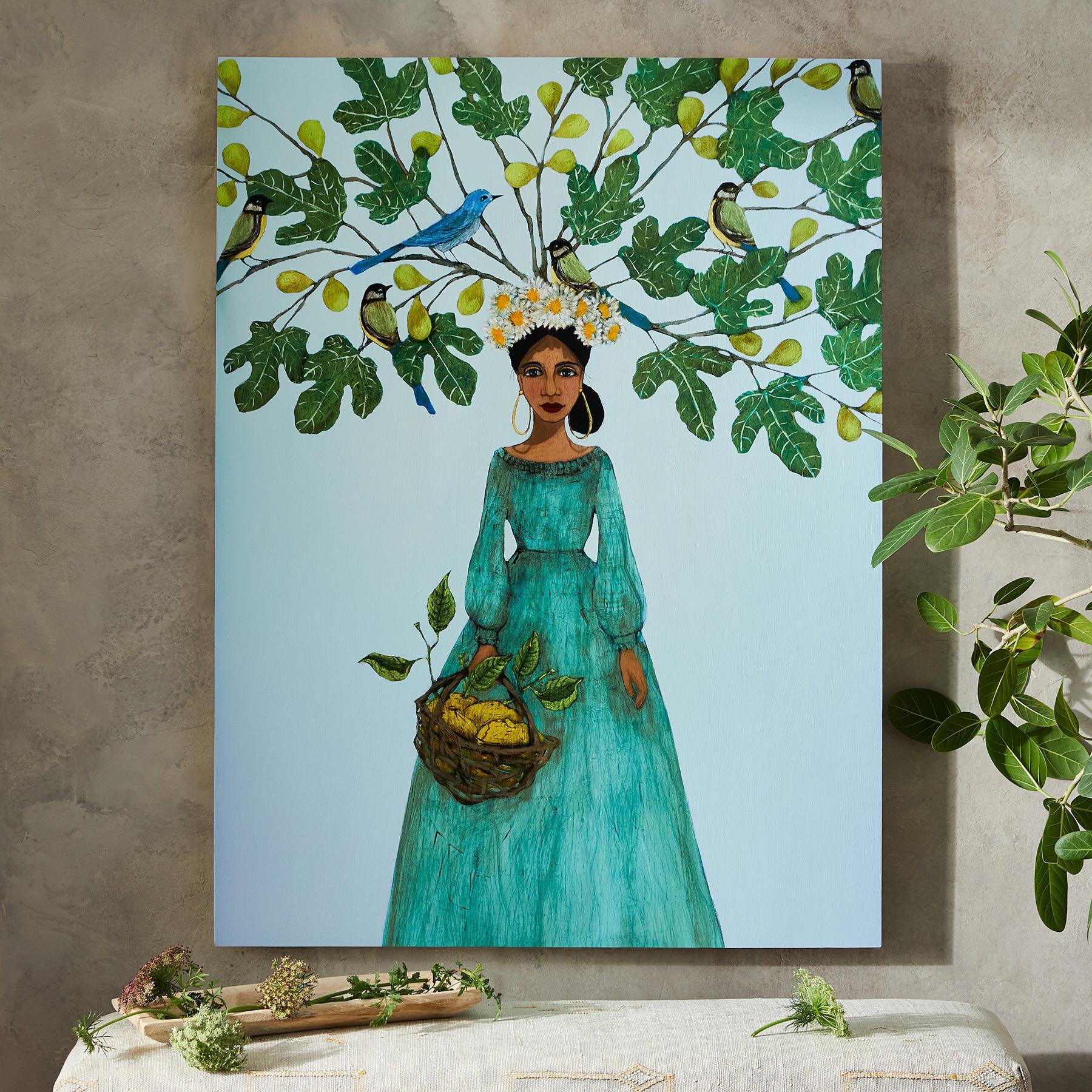 Maria's Fig & Flock Print On Wood