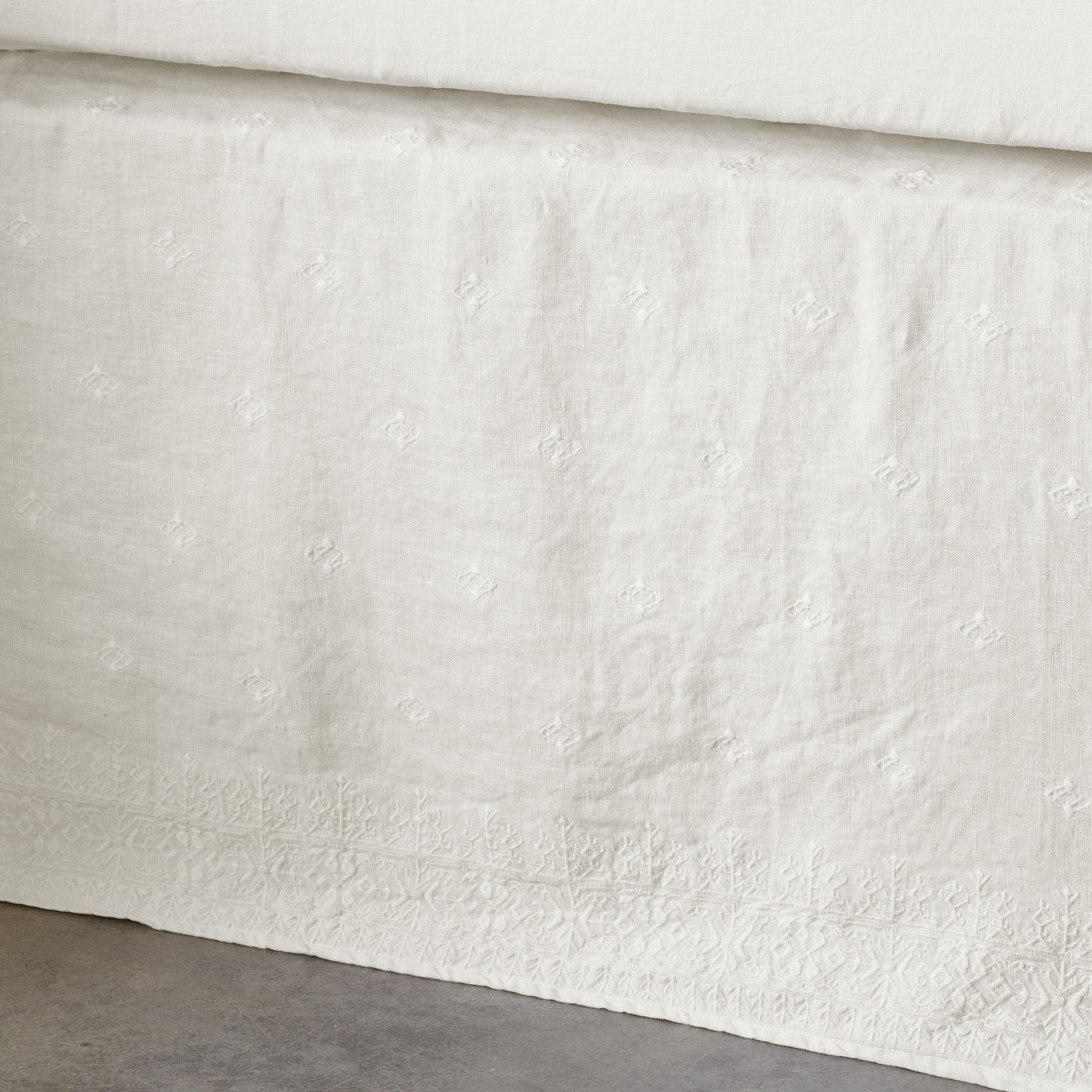 Gossamer Linen Embroidery Bedskirt