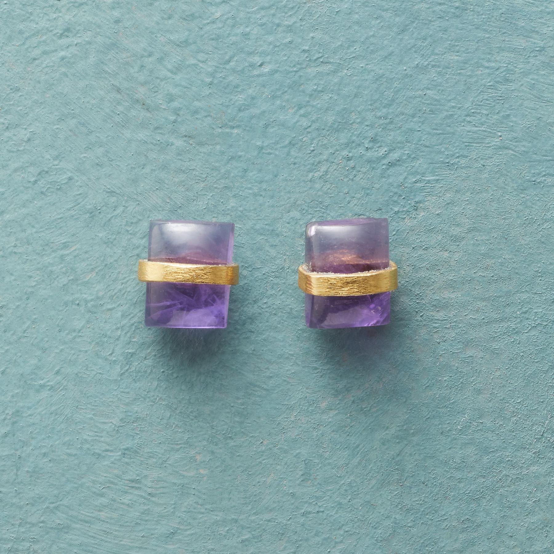 Banded Amethyst Earrings