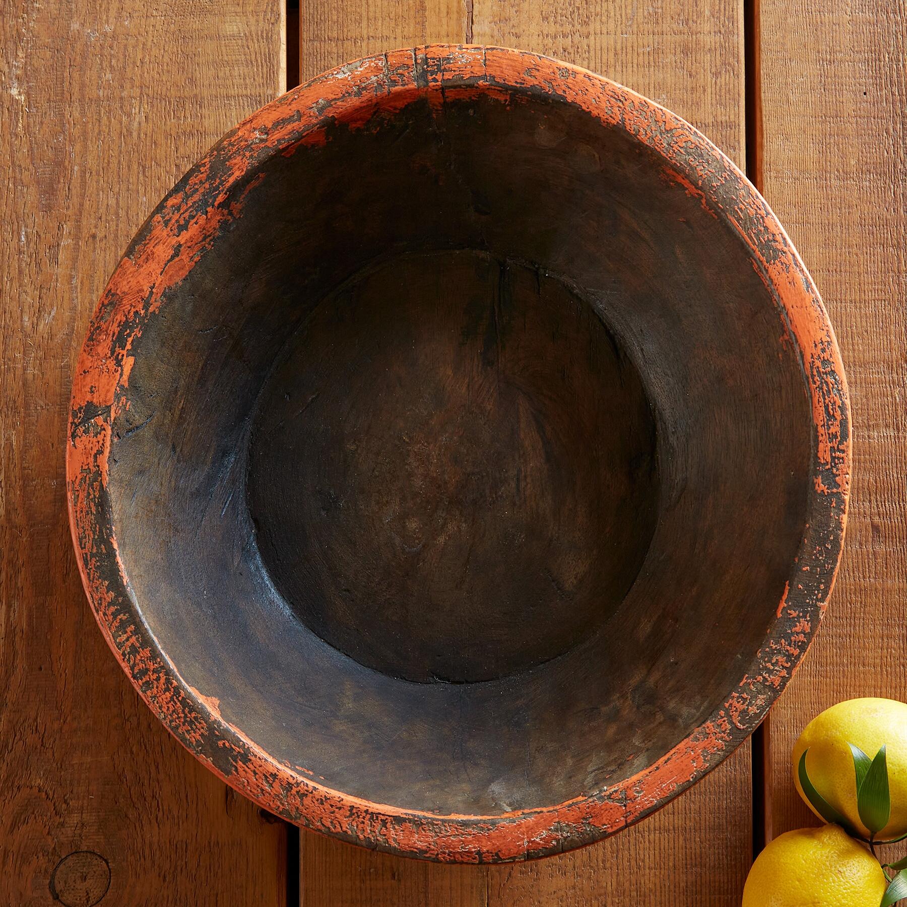Folklore Orange Wooden Bowl
