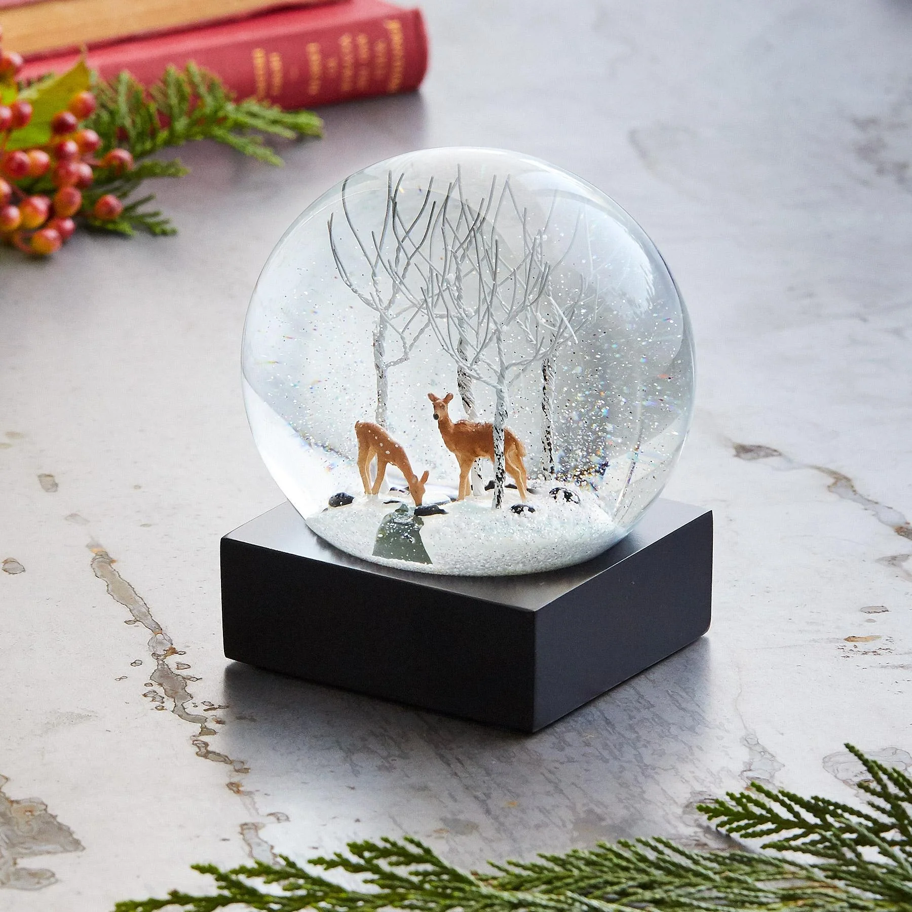 Deer In Aspens Snowglobe