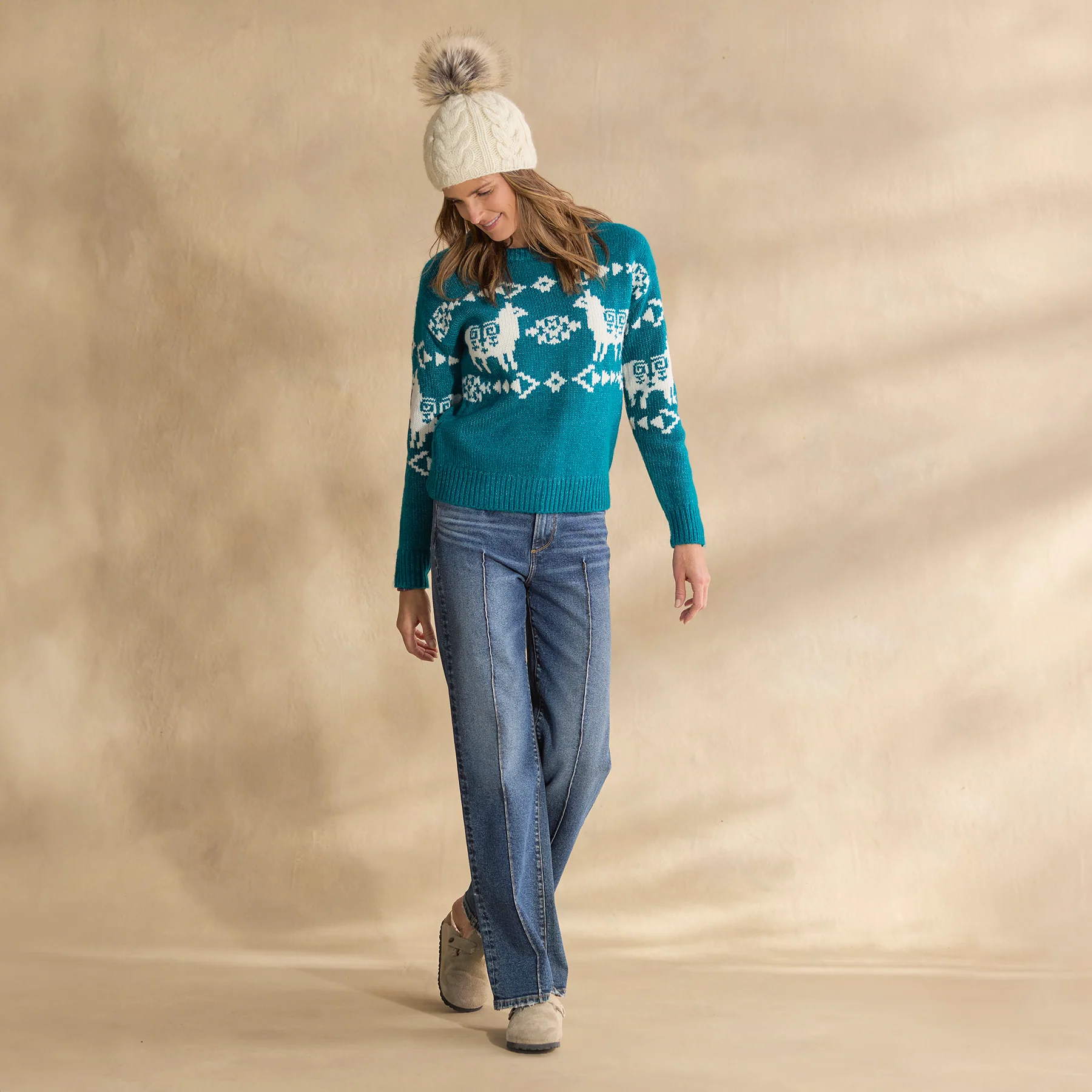 Spirited Llama Sweater, Petite