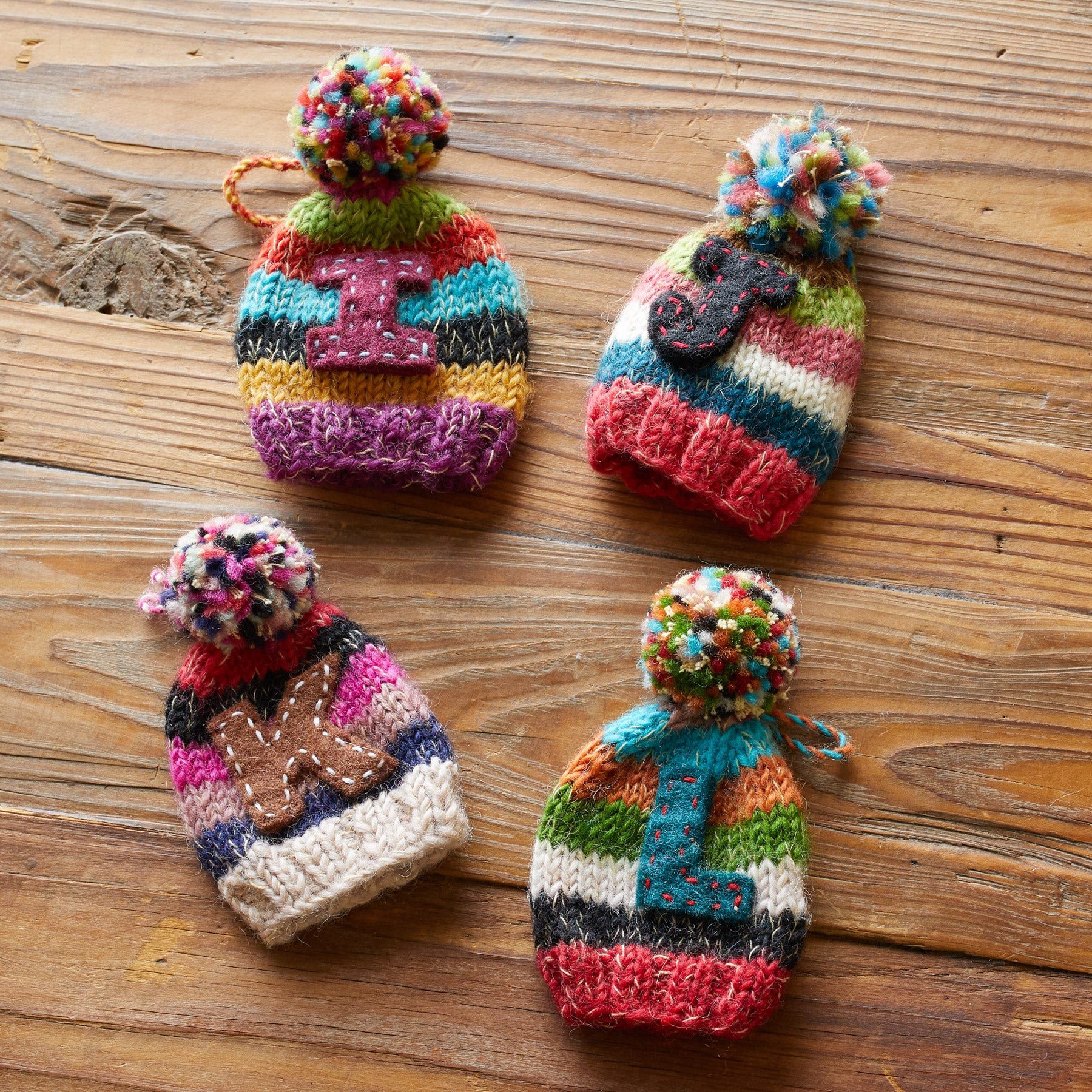 Striped Initial Hat Ornament