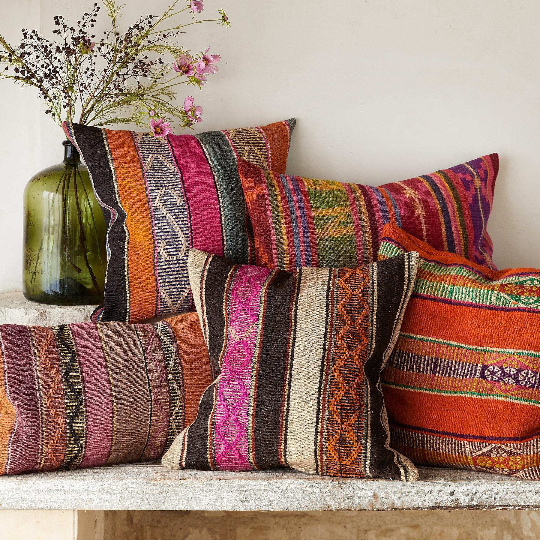 Vintage Bolivian Square Pillow