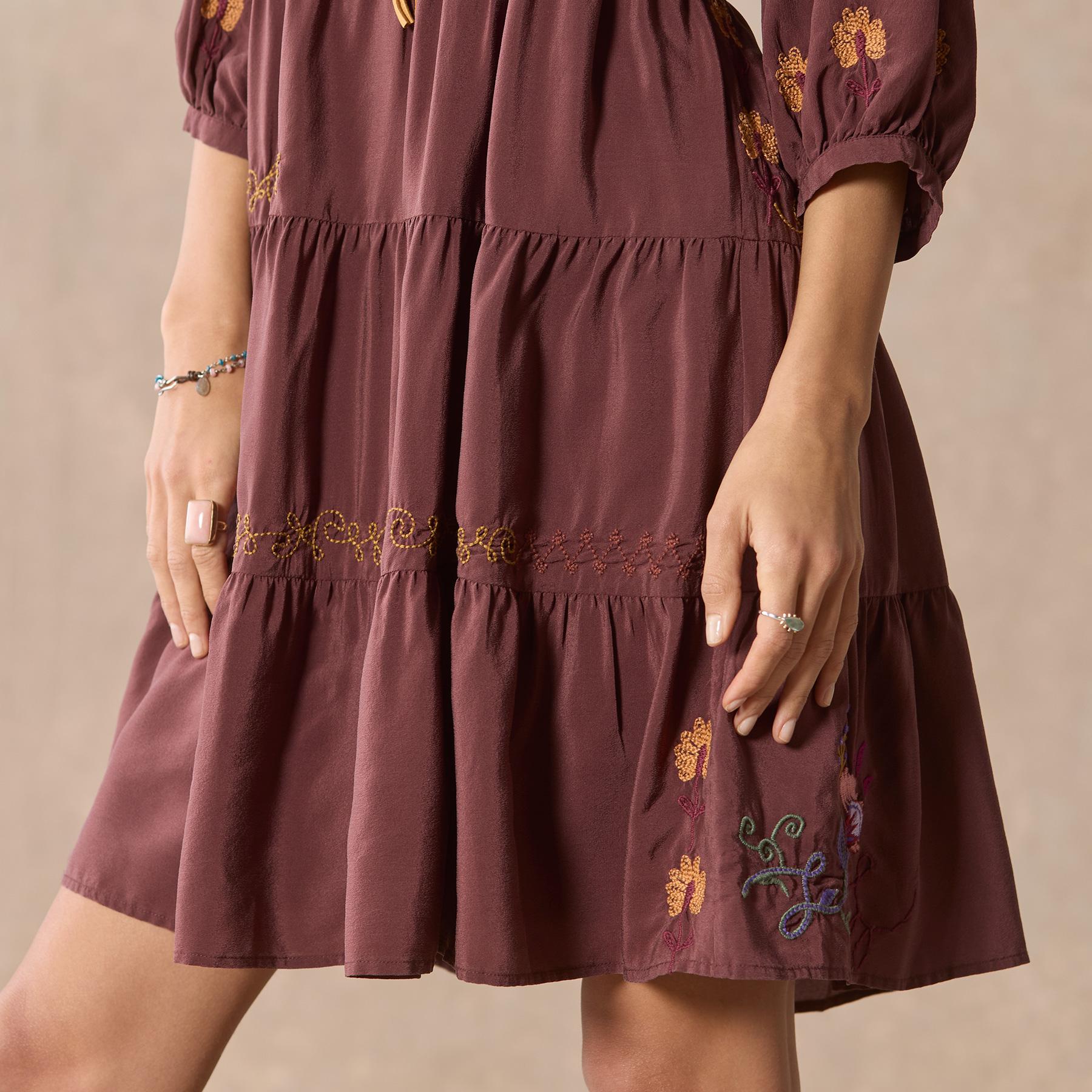 Toni Embroidered Dress, Petite