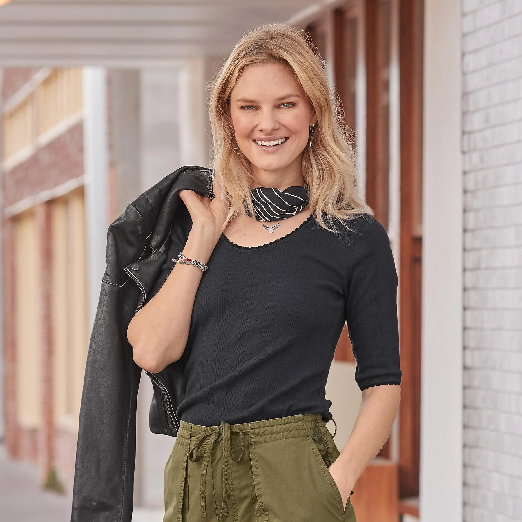 Perfect Pointelle 1/2 Sleeve Tee