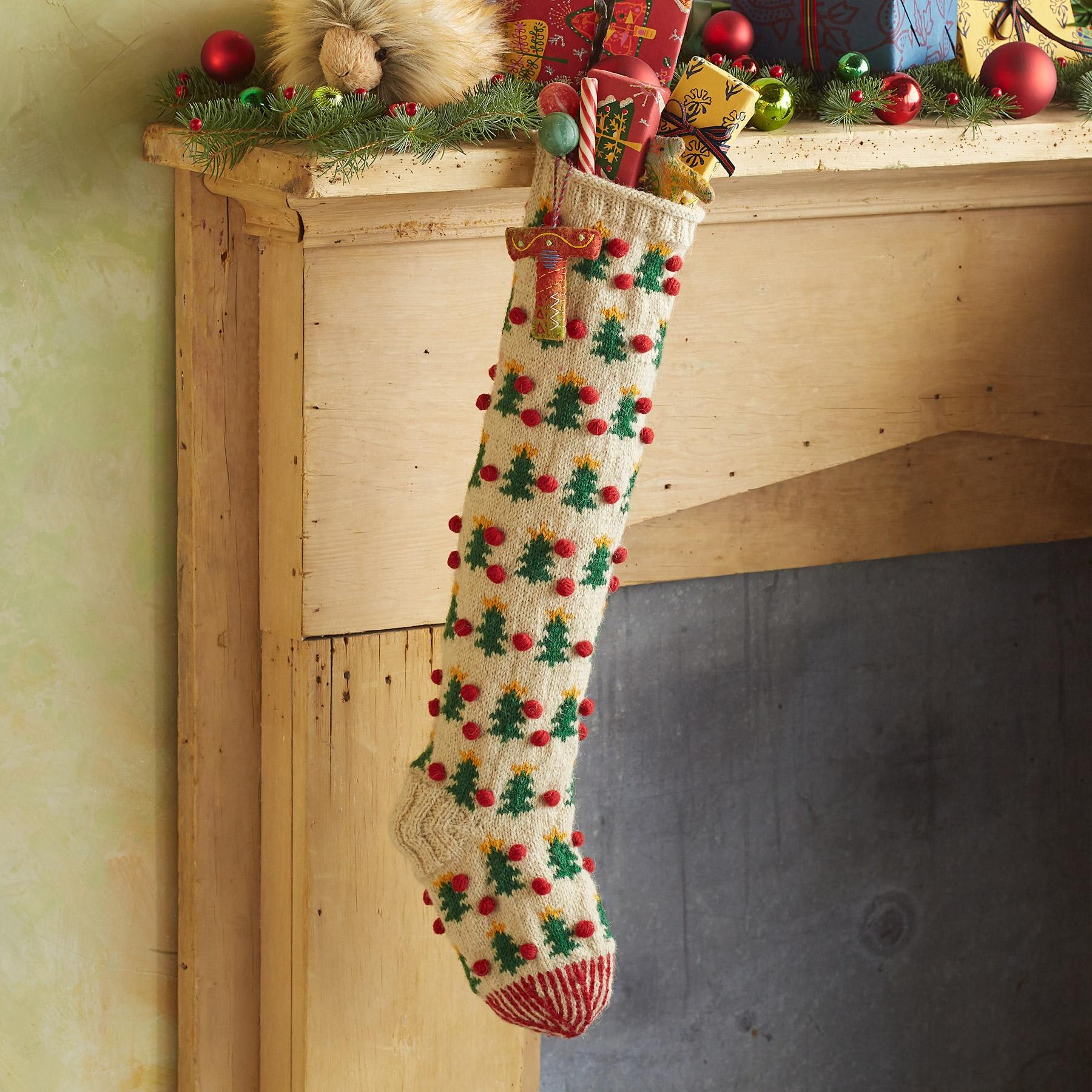 Heirloom Pompom Trees Stocking
