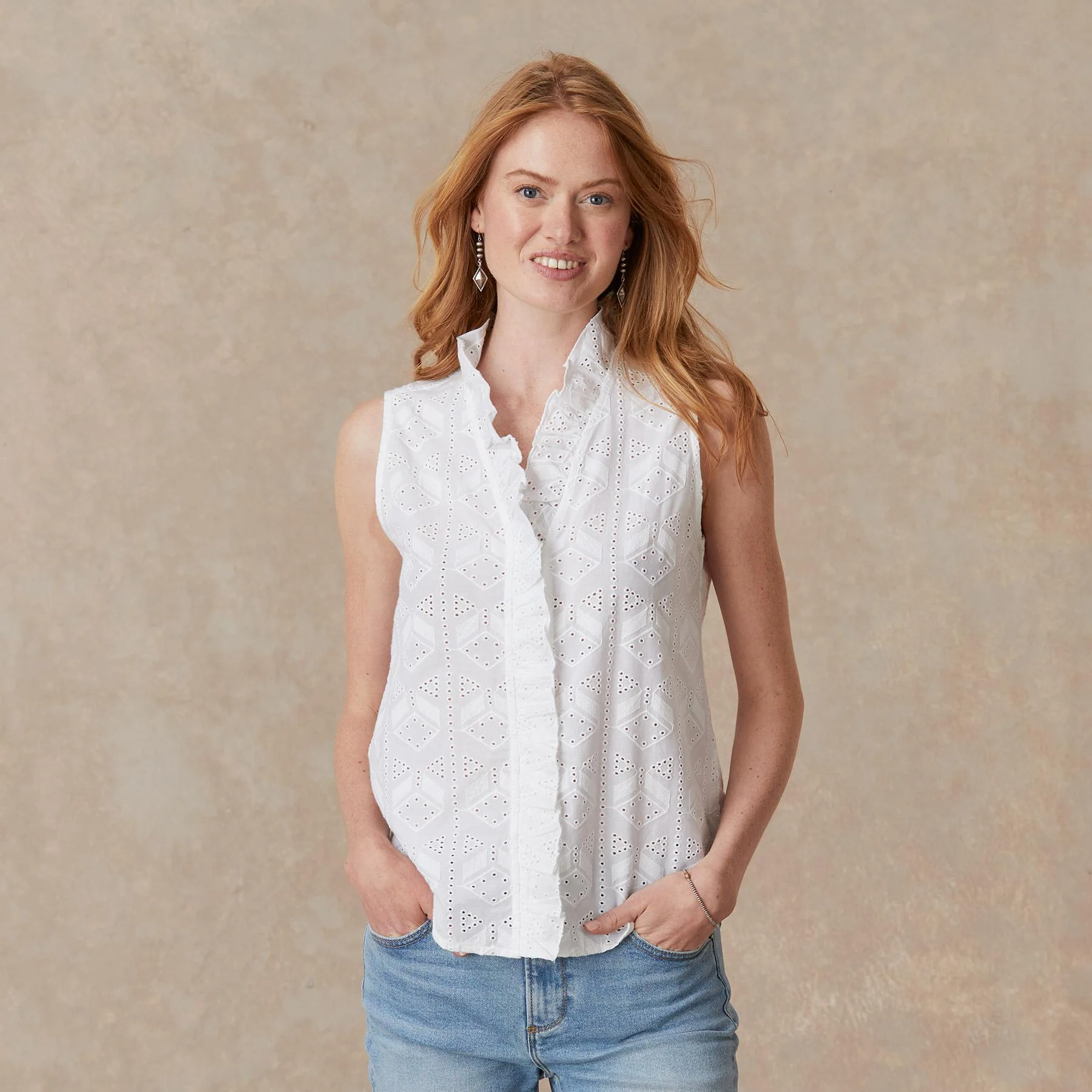 Sienna Ruffle Eyelet Top