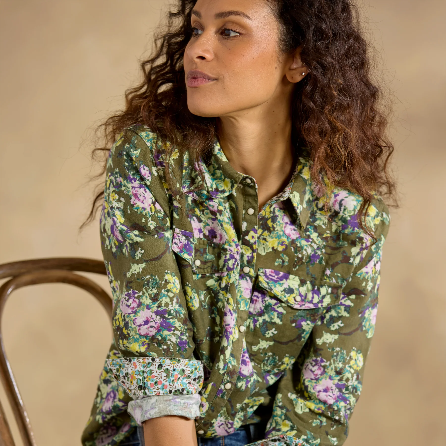 Willow Linen Floral Shirt, Petite