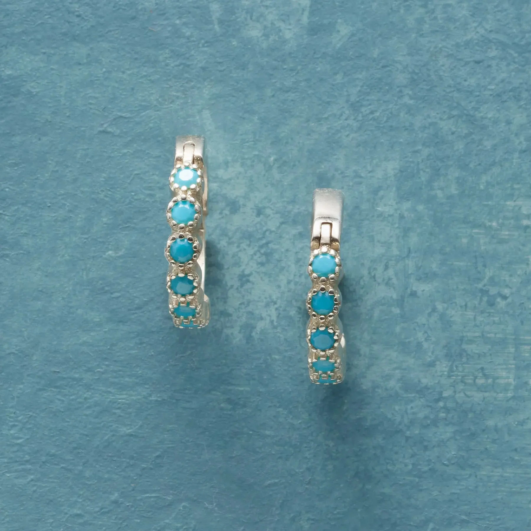Budding Turquoise Hoops