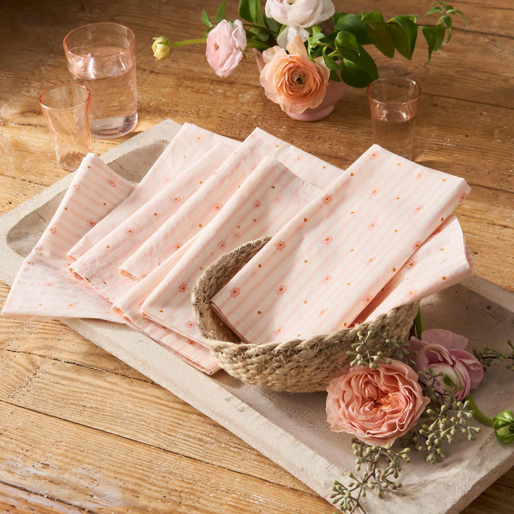 Flora Striped Napkin Set