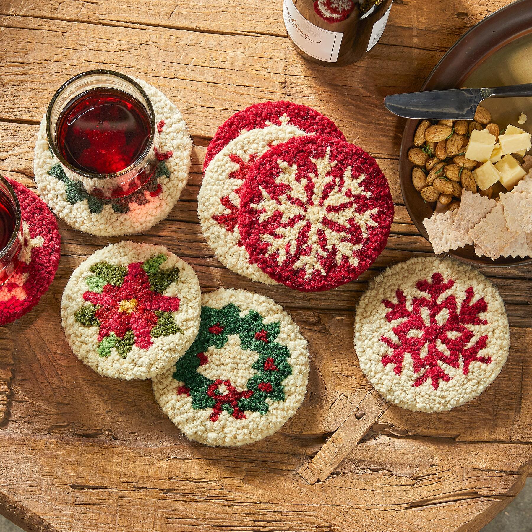 Holiday Wreath Coasters, Set Of 4