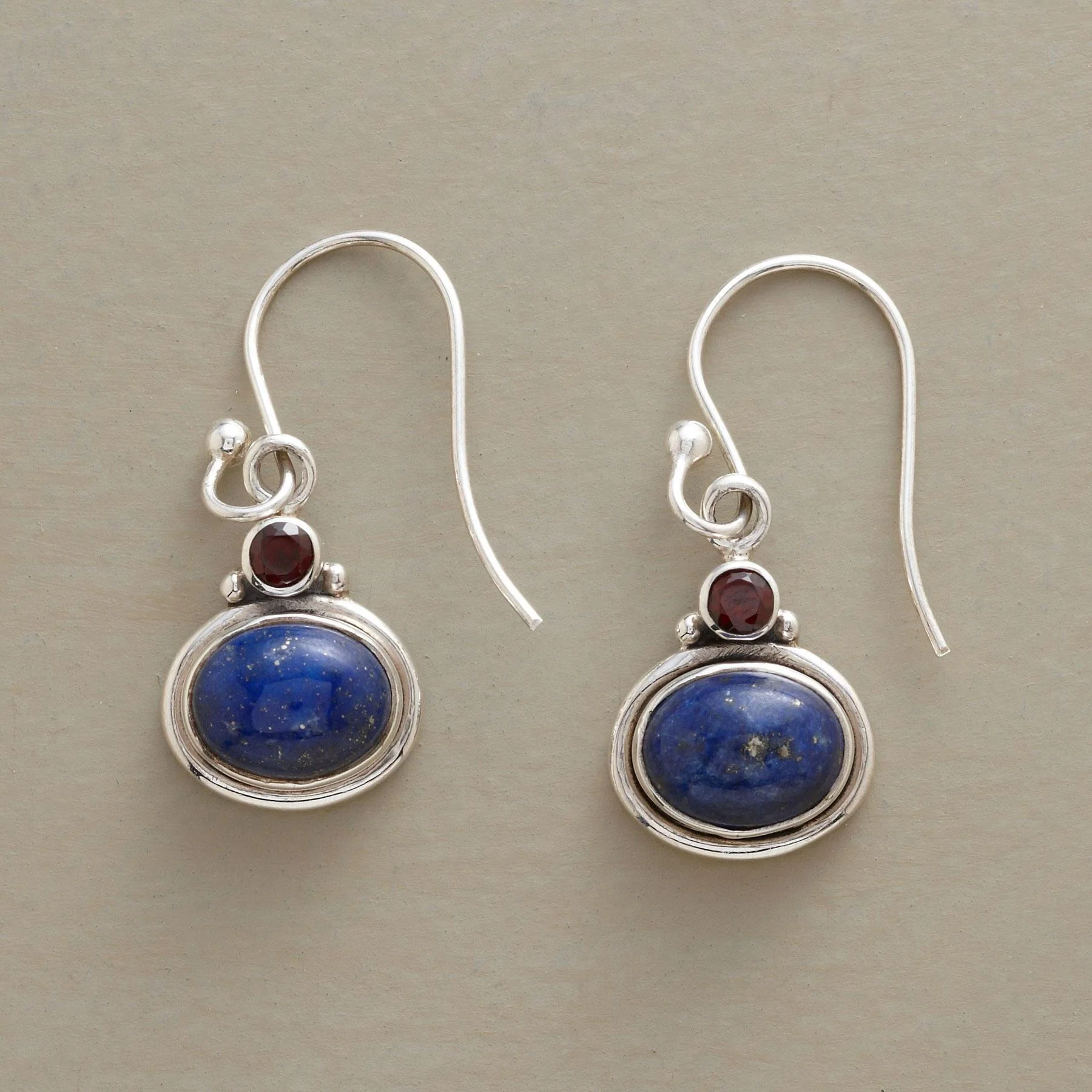 Lapis & Garnet Earrings
