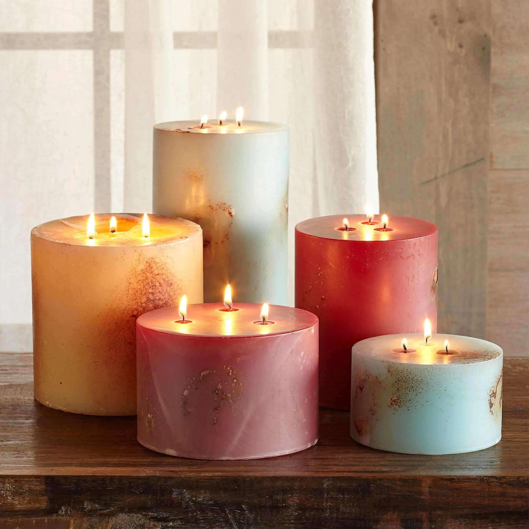 Antigua Triple Wick Pillar Candle