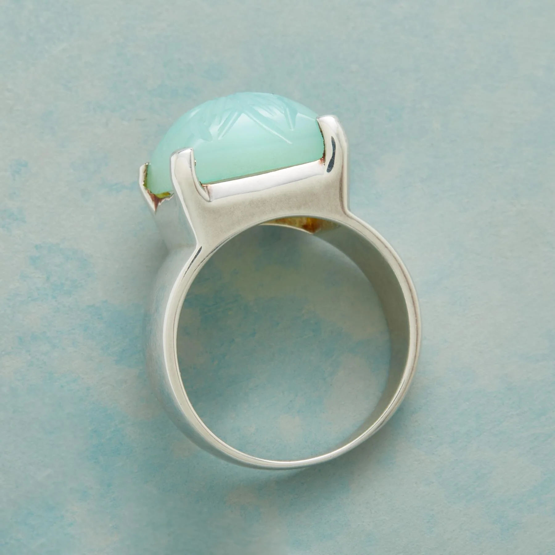 Chiseled Chalcedony Ring