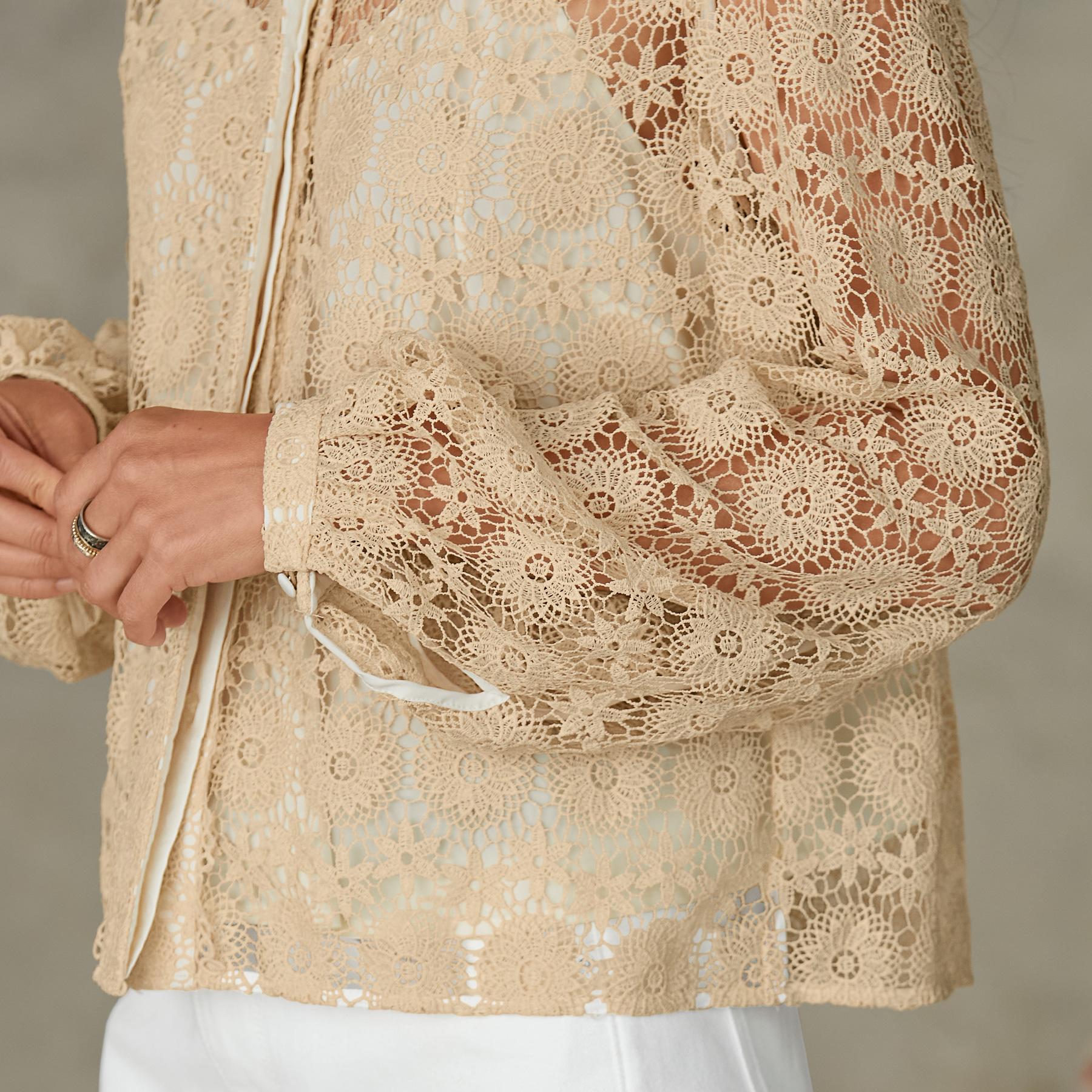 Frances Lace Button-down