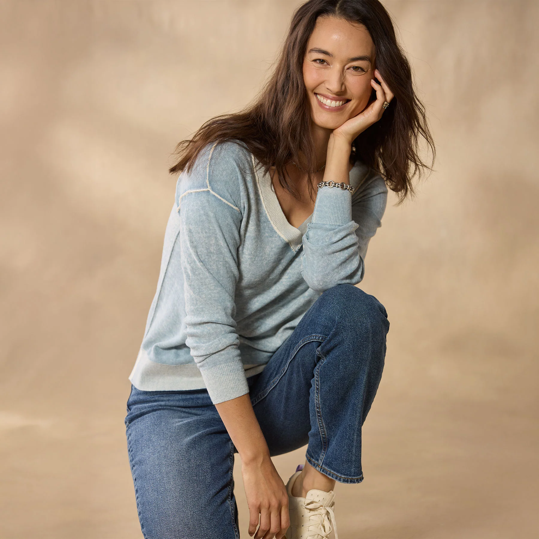 Samantha V-Neck Sweater, Petite