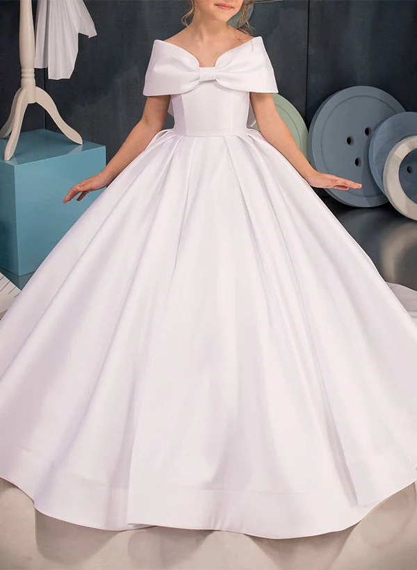 A-Line/Princess Girl Dresses with Bowknot - QUGEX