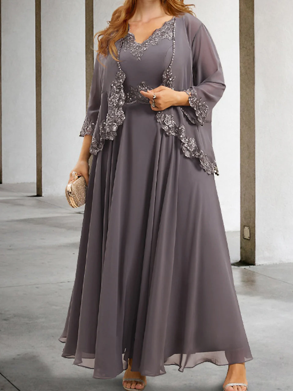 A-Line/Princess Mother of the Bride Dresses with Applique & Sequins - QUGEX